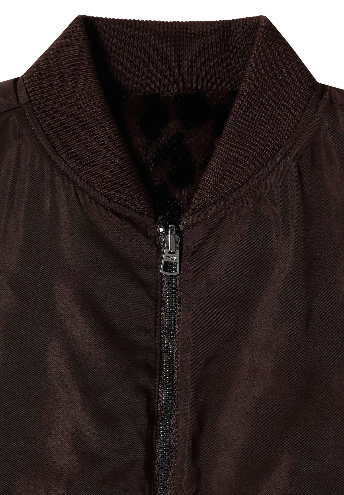 Wendbarer Fake Fur Blouson mit Leo-Muster