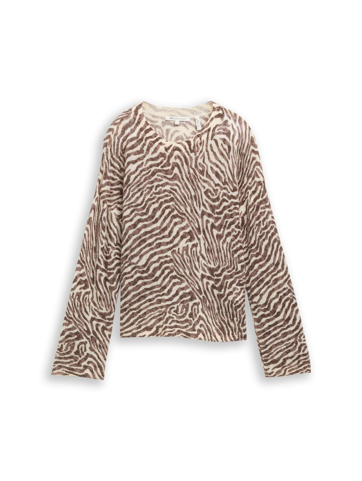 Relaxed Fit Strickpullover mit Zebra-Print