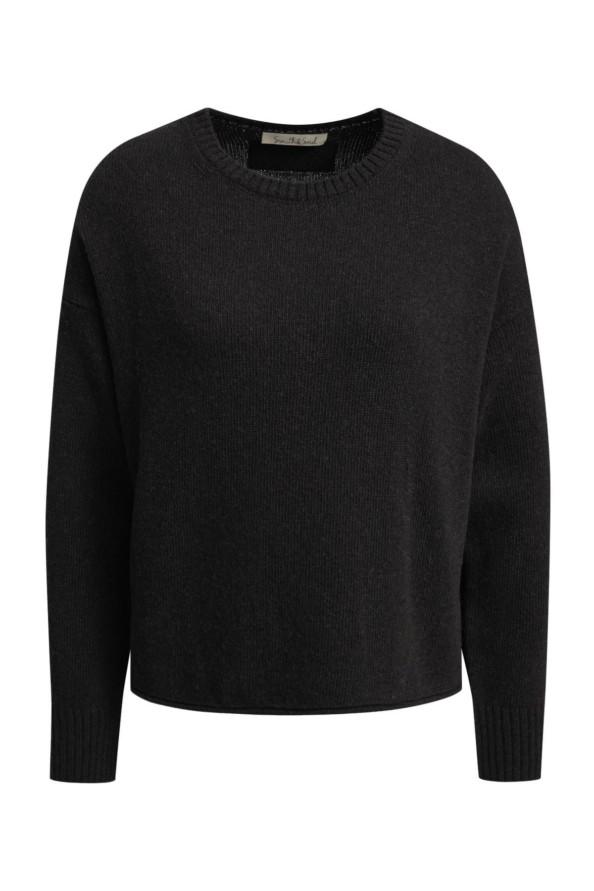 Round Neck Pullover Button Detail