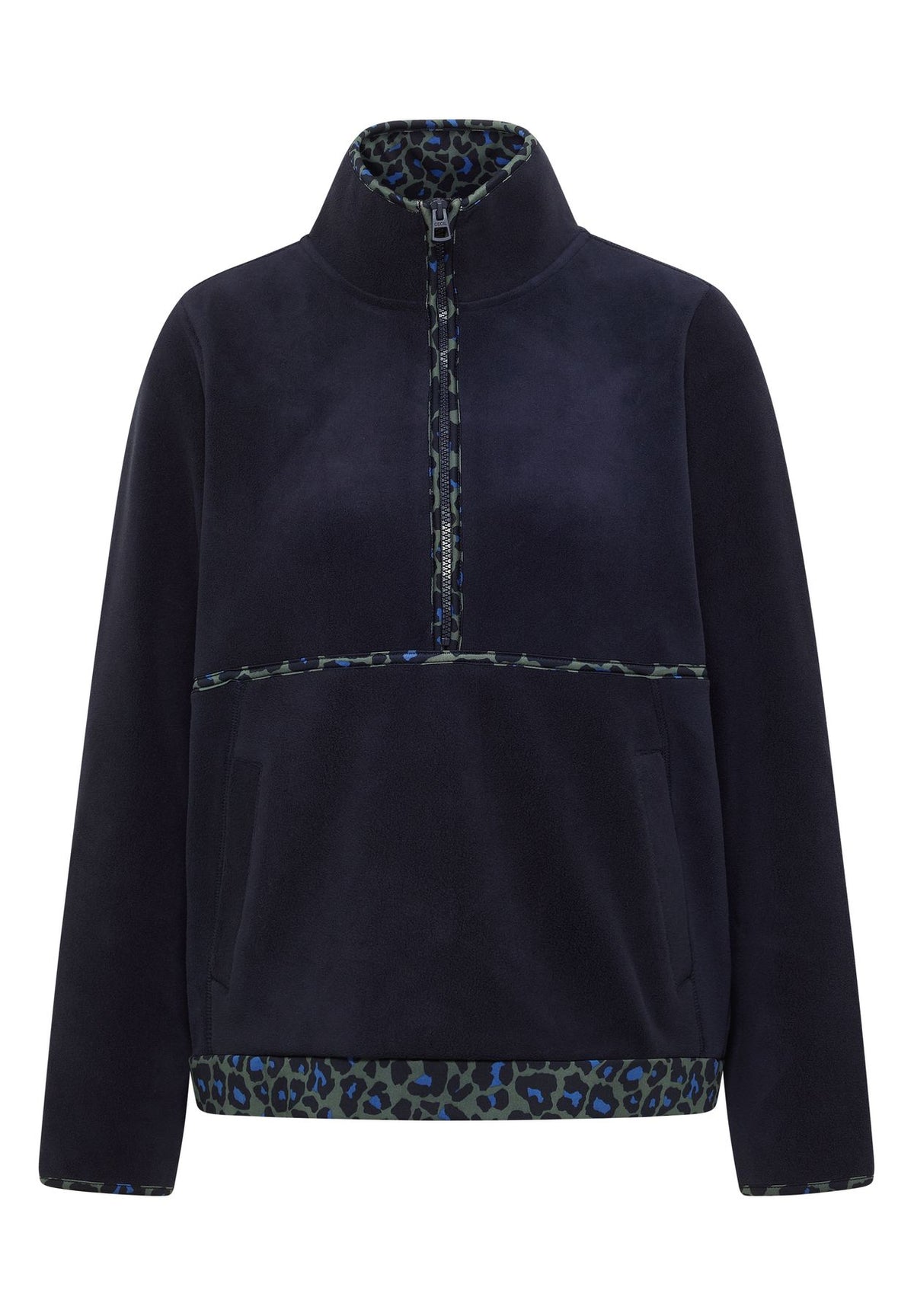 Fleece-Pullover mit Leo-Details