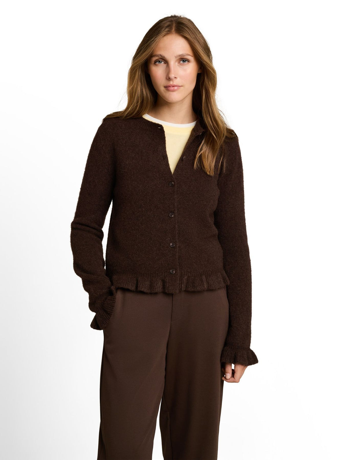 Cosy Cardigan mit Rüschen