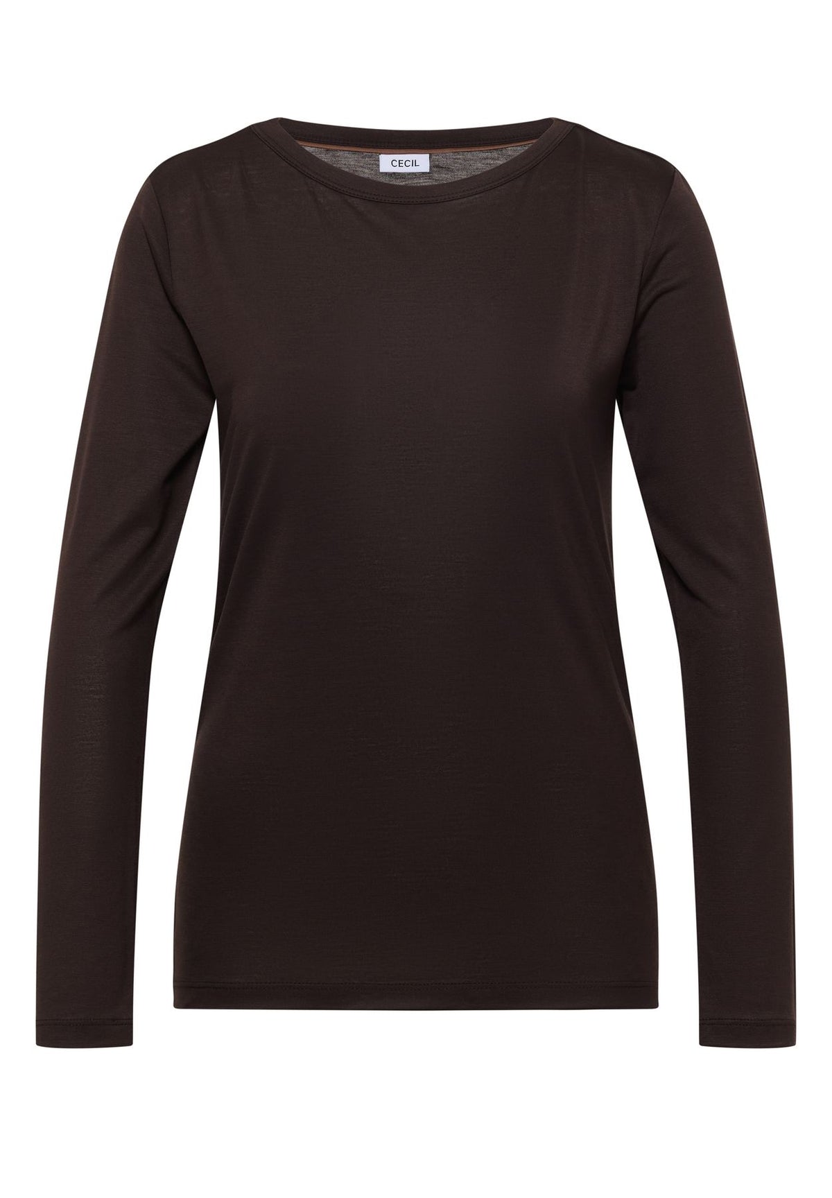 Langarm Shirt aus Lyocell mit Boat Neck