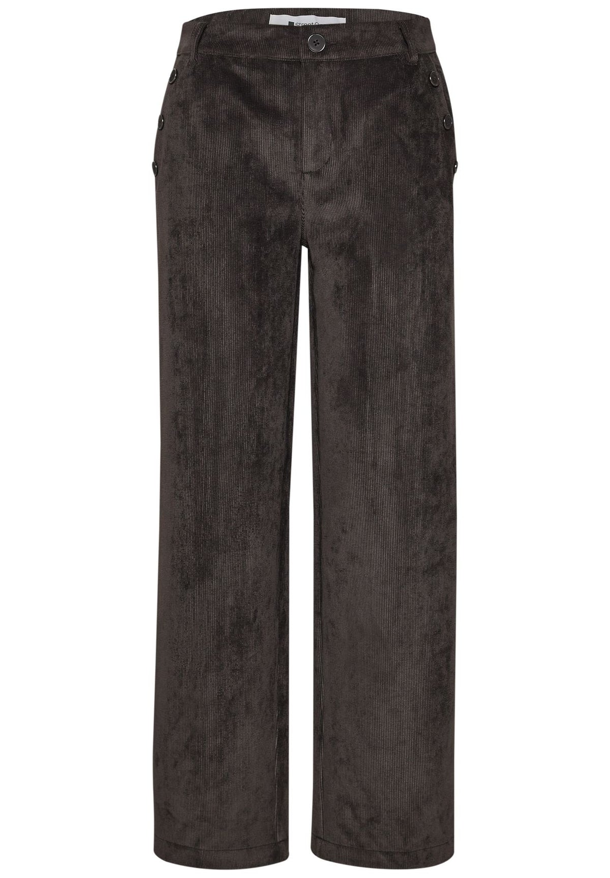 Mid Waist Straight Leg Hose mit Knöpfen