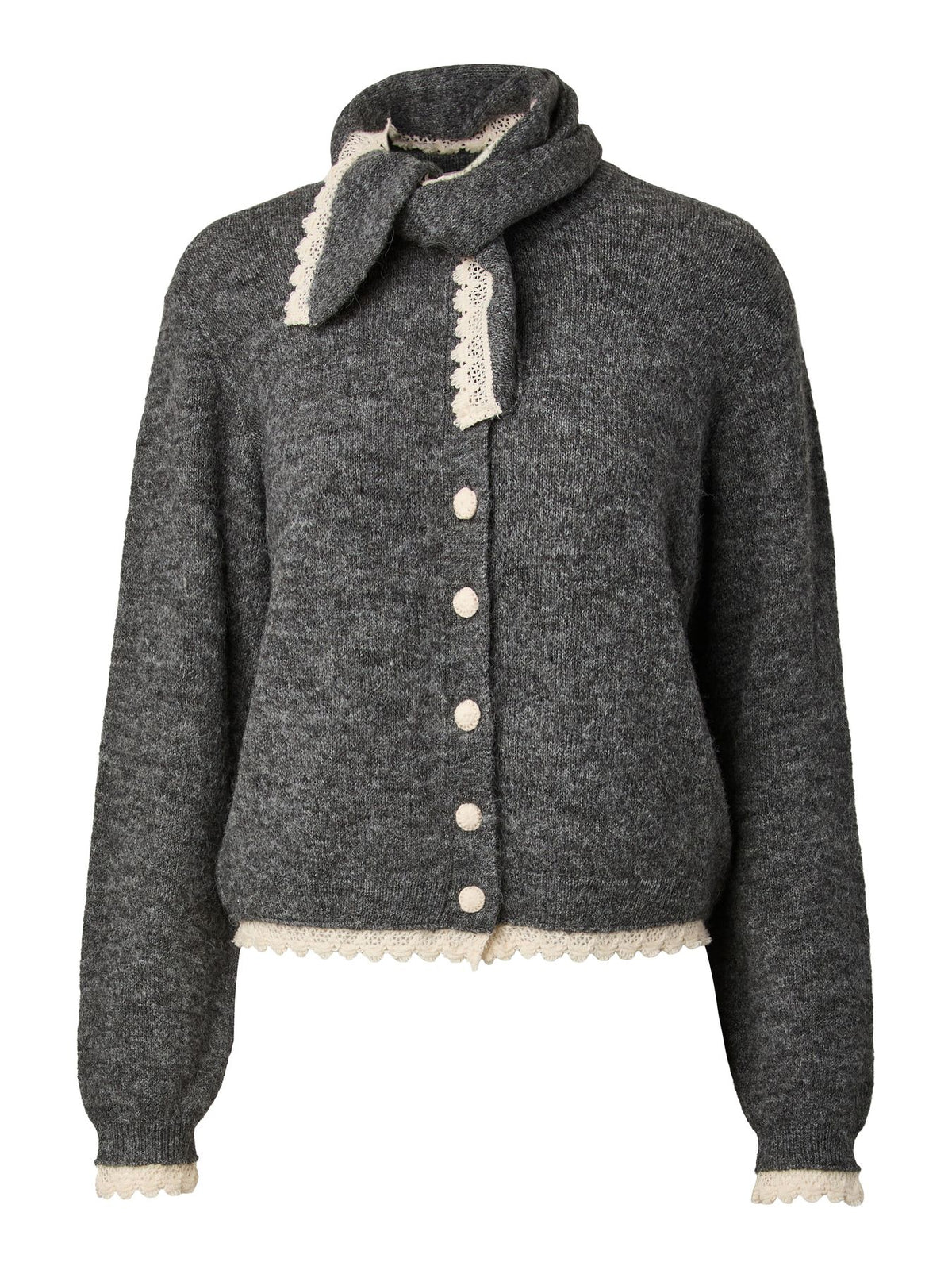 YASMILLIE LS SCARF KNIT CARDIGAN S.