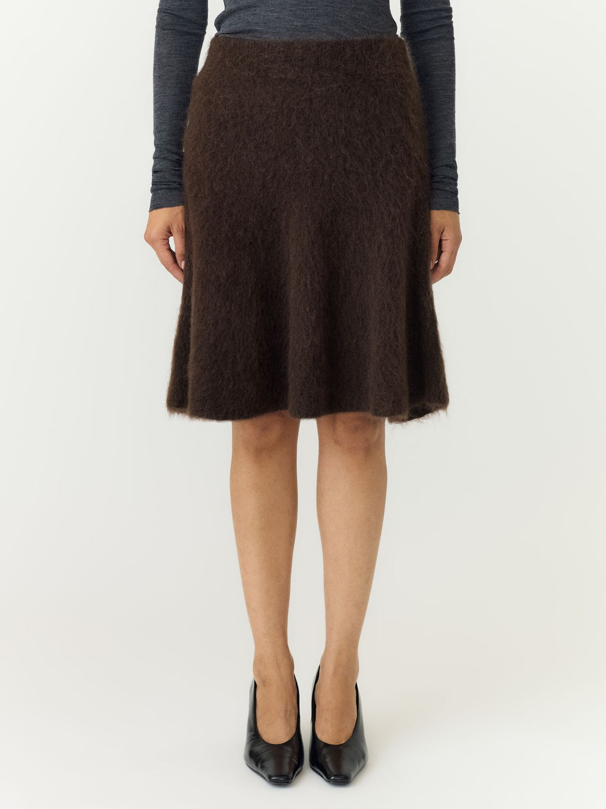 YASTILDE HW MOHAIR BLEND KNIT SKIRT NOOS
