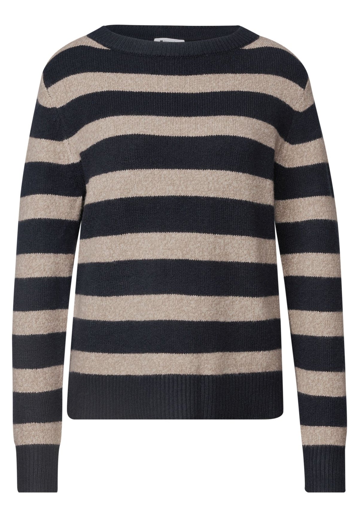 Pullover mit Boat Neck und Streifen
