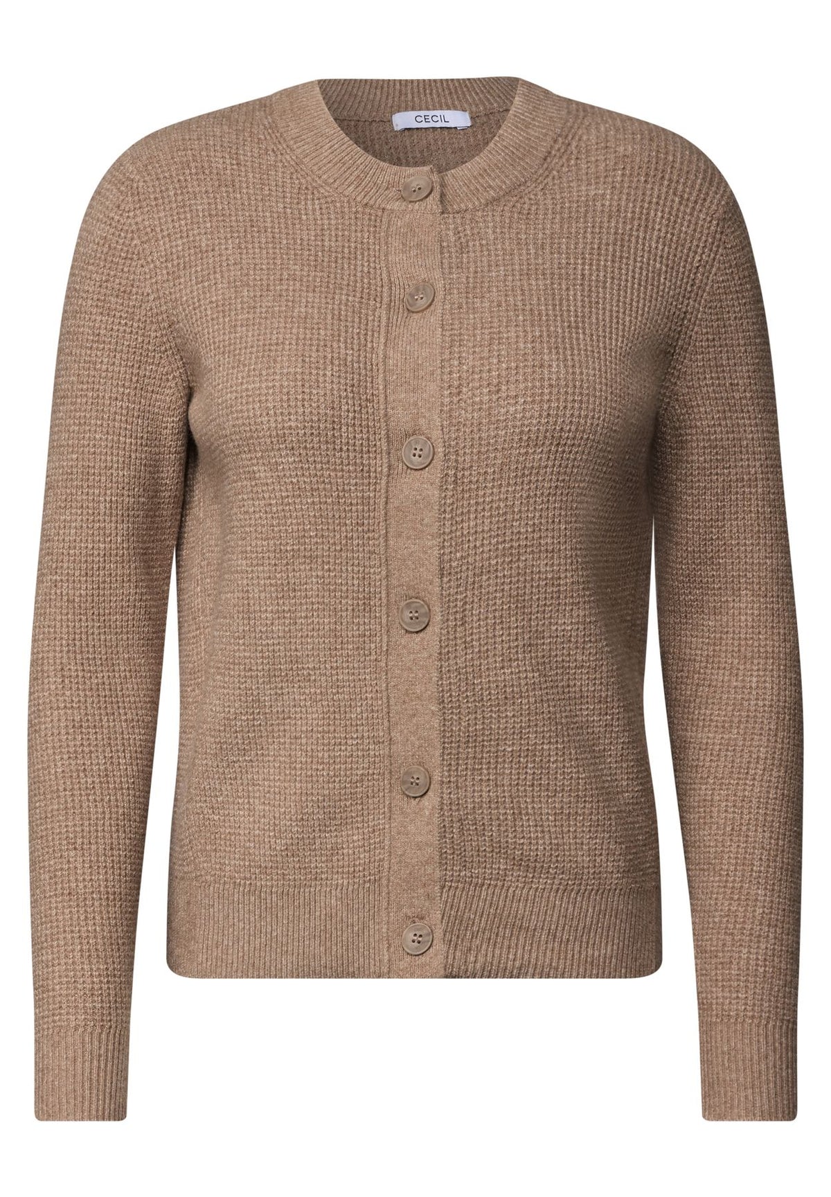 Cardigan mit Rundhals und Knopfleiste