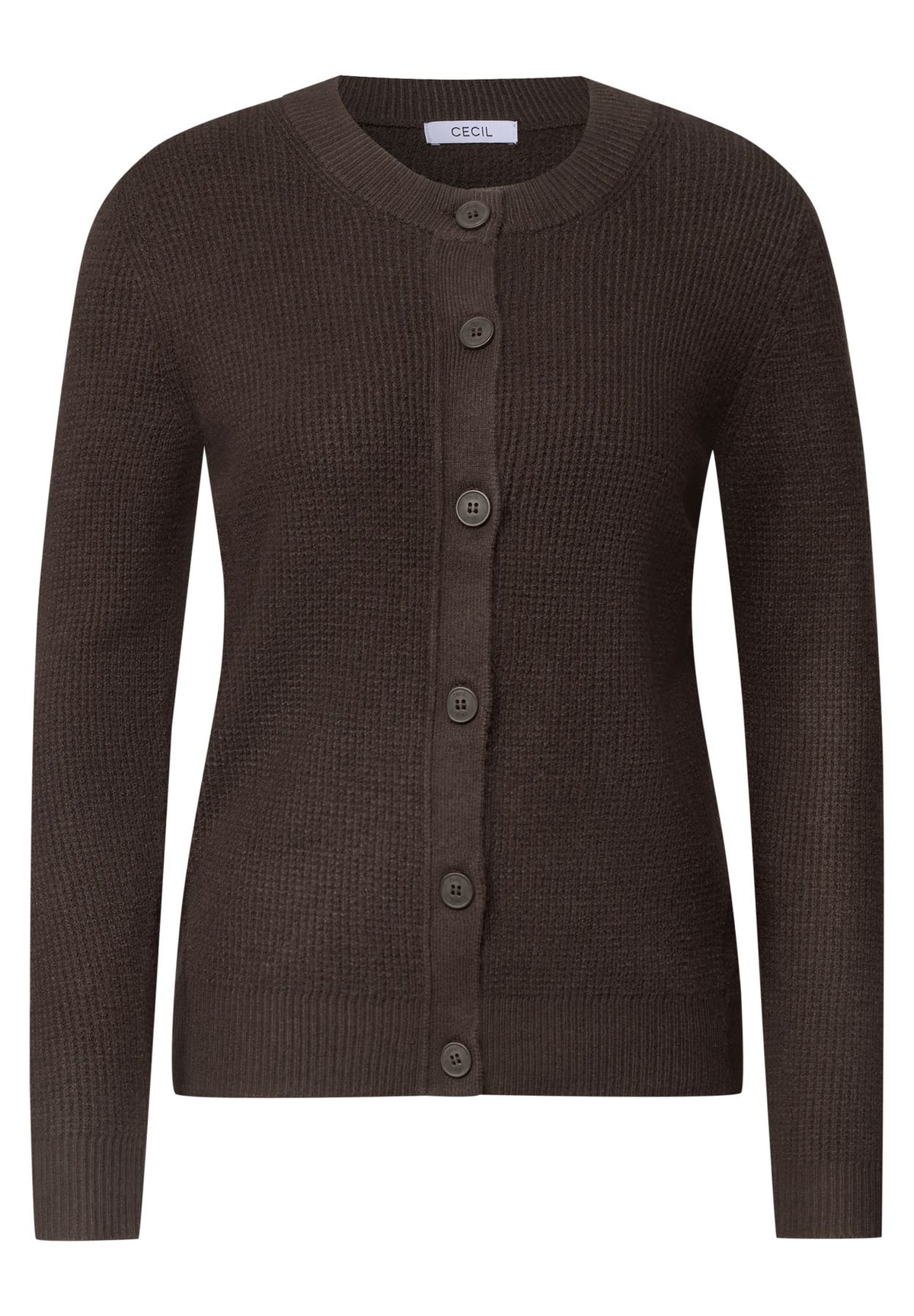 Cardigan mit Rundhals und Knopfleiste