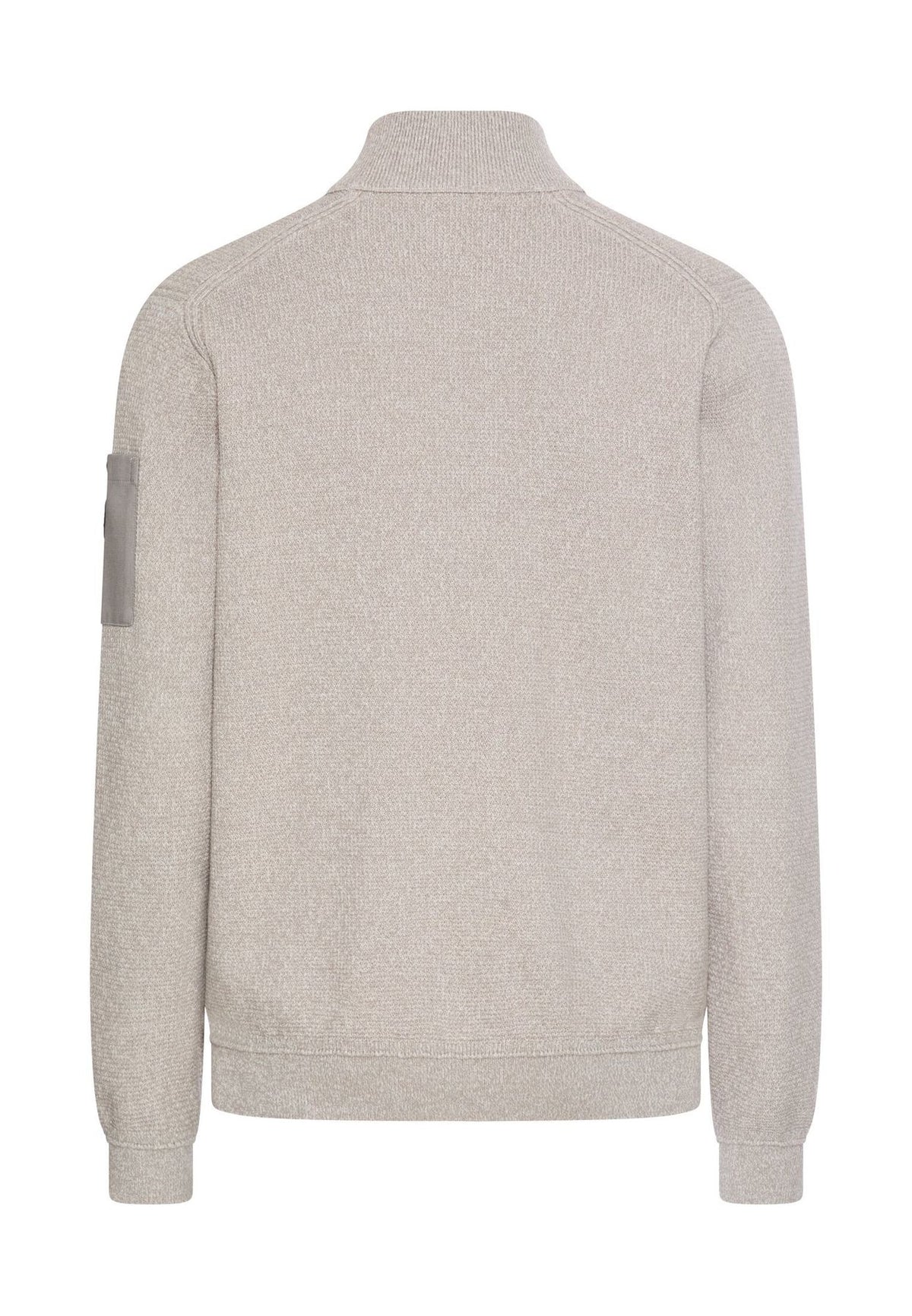 Strickjacke mit Kontrastdetails und Stehkragen
