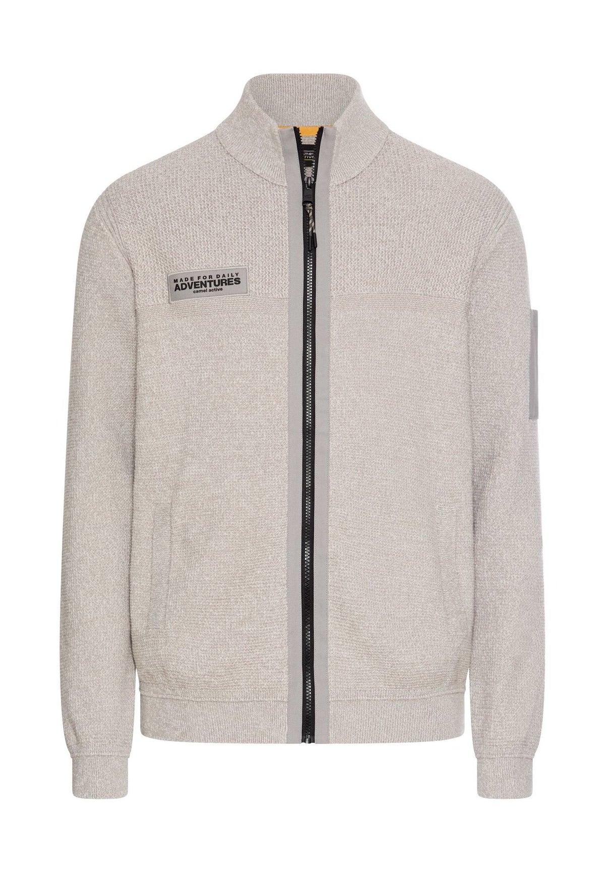 Strickjacke mit Kontrastdetails und Stehkragen