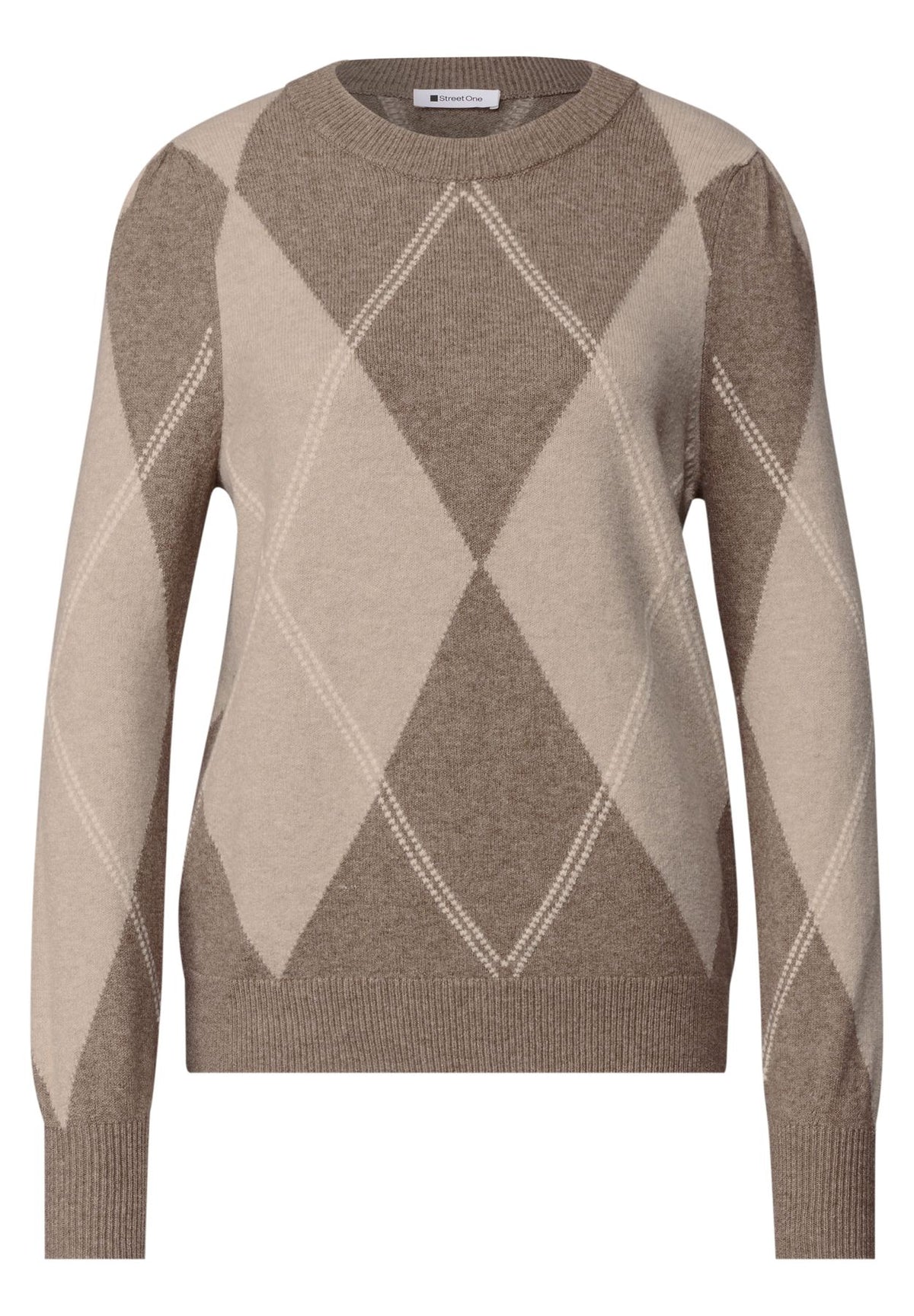 Langarm Pullover mit Argyle-Muster