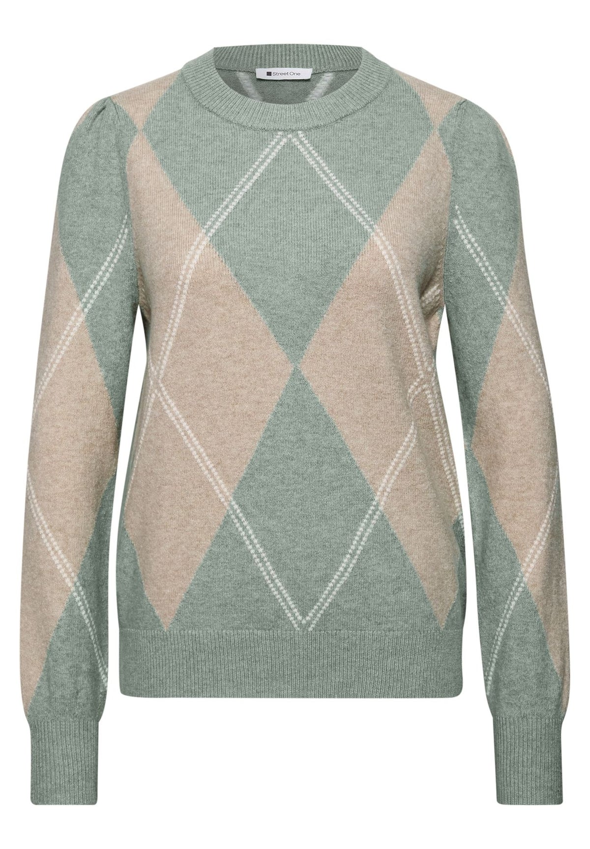 Langarm Pullover mit Argyle-Muster