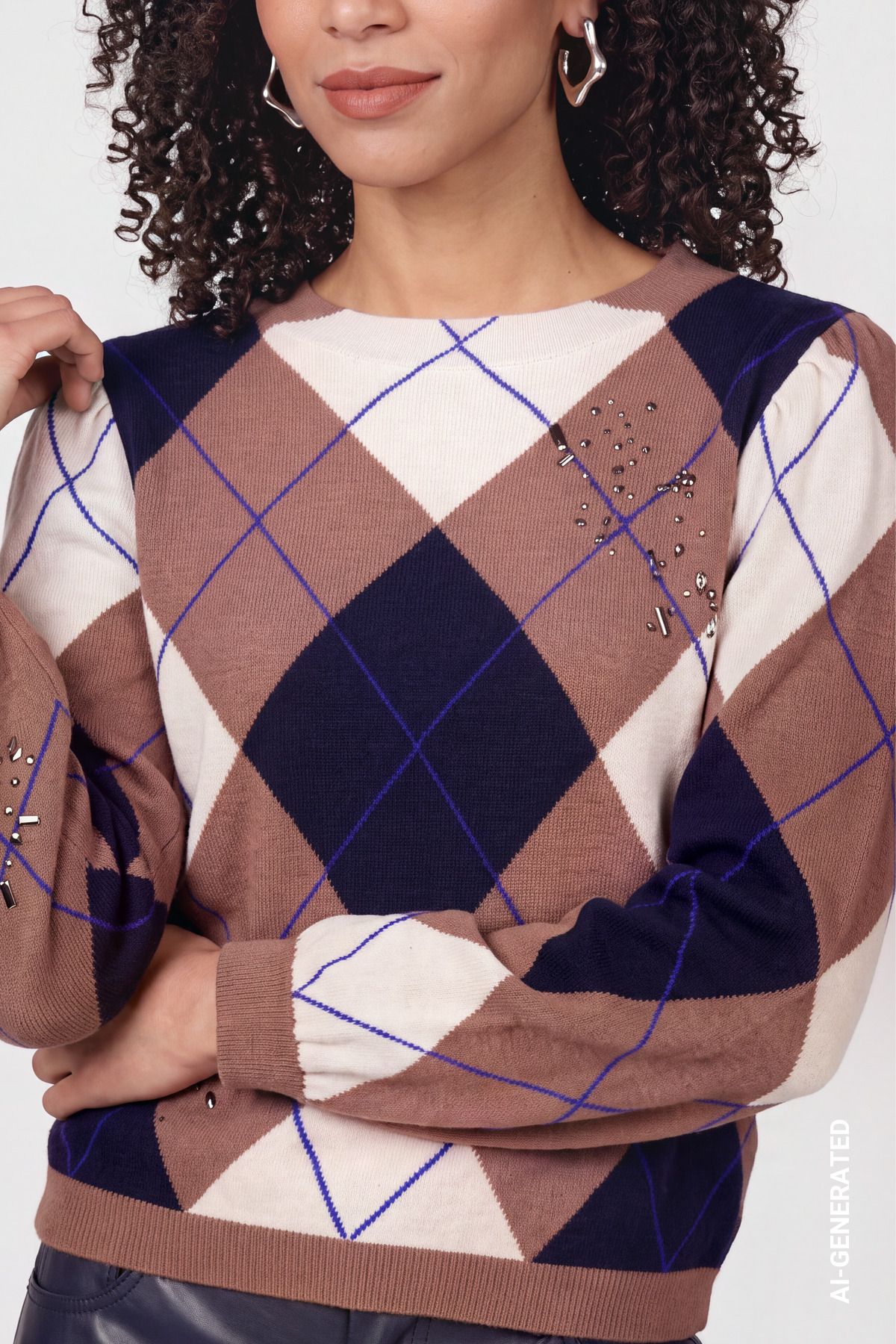 Strickpullover mit Rauten-Muster