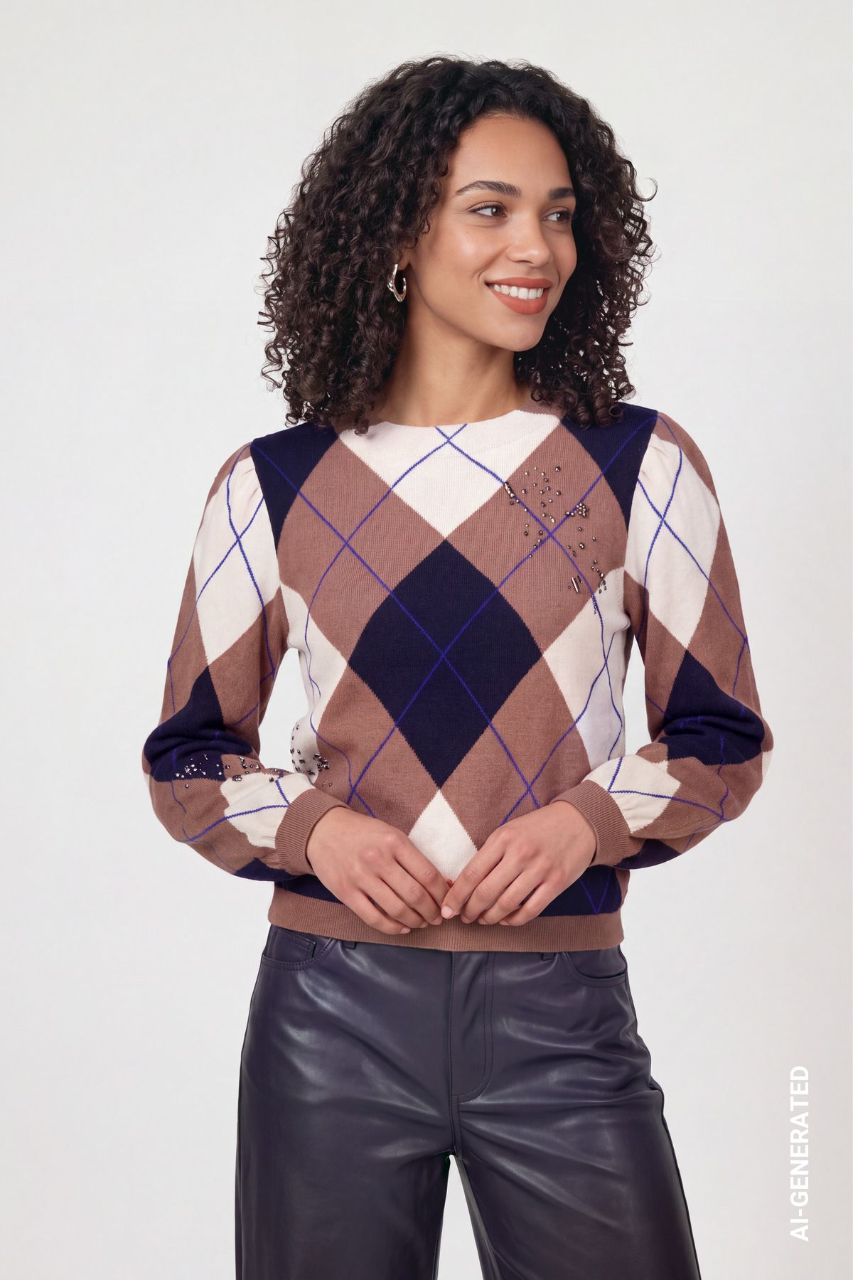 Strickpullover mit Rauten-Muster