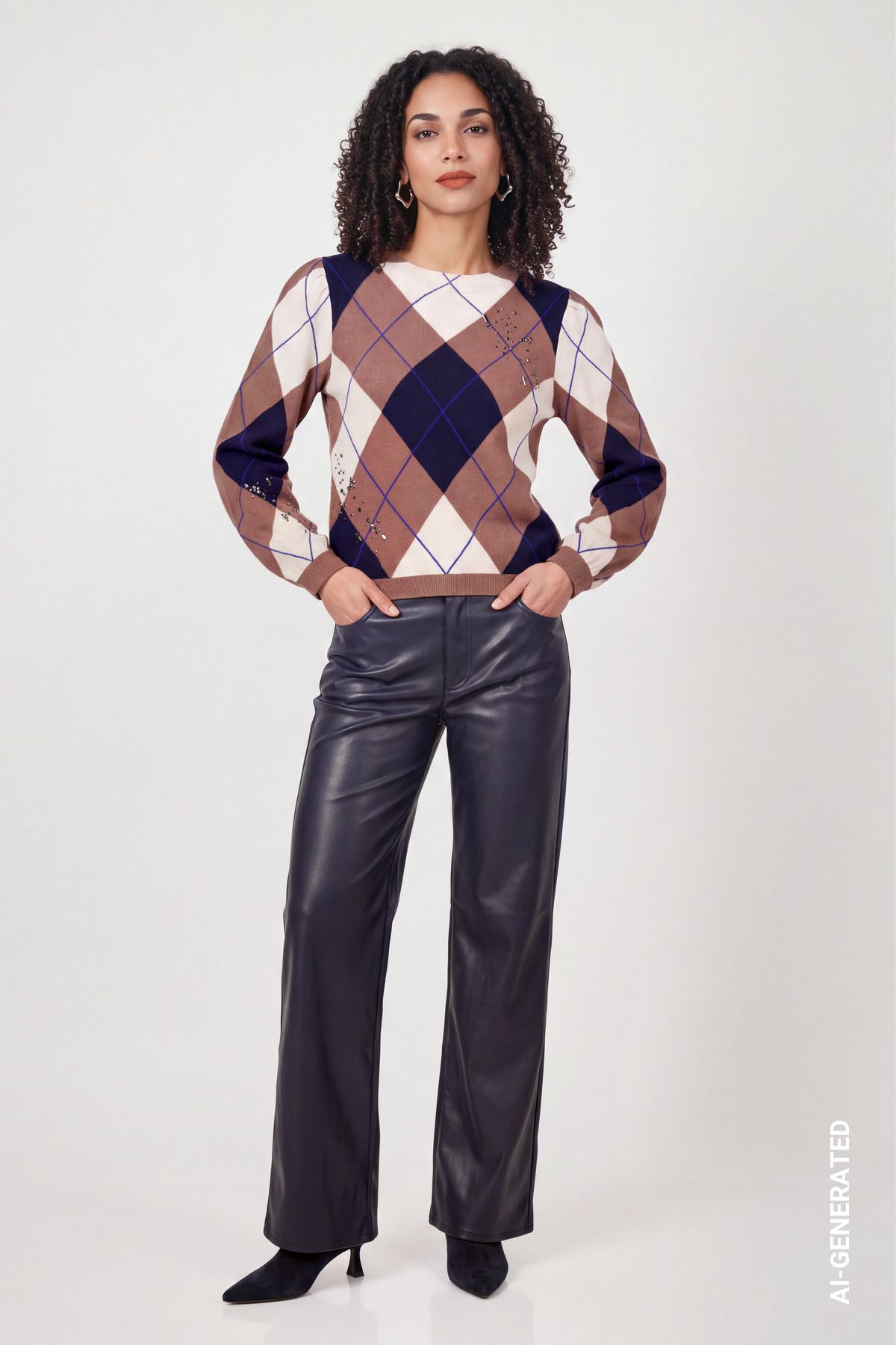 Strickpullover mit Rauten-Muster