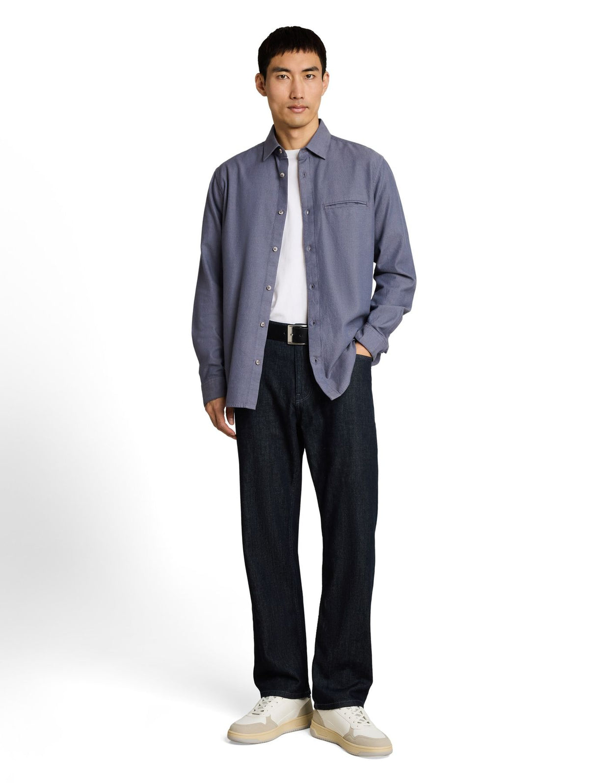 Regular Fit Twill Hemd aus Baumwolle