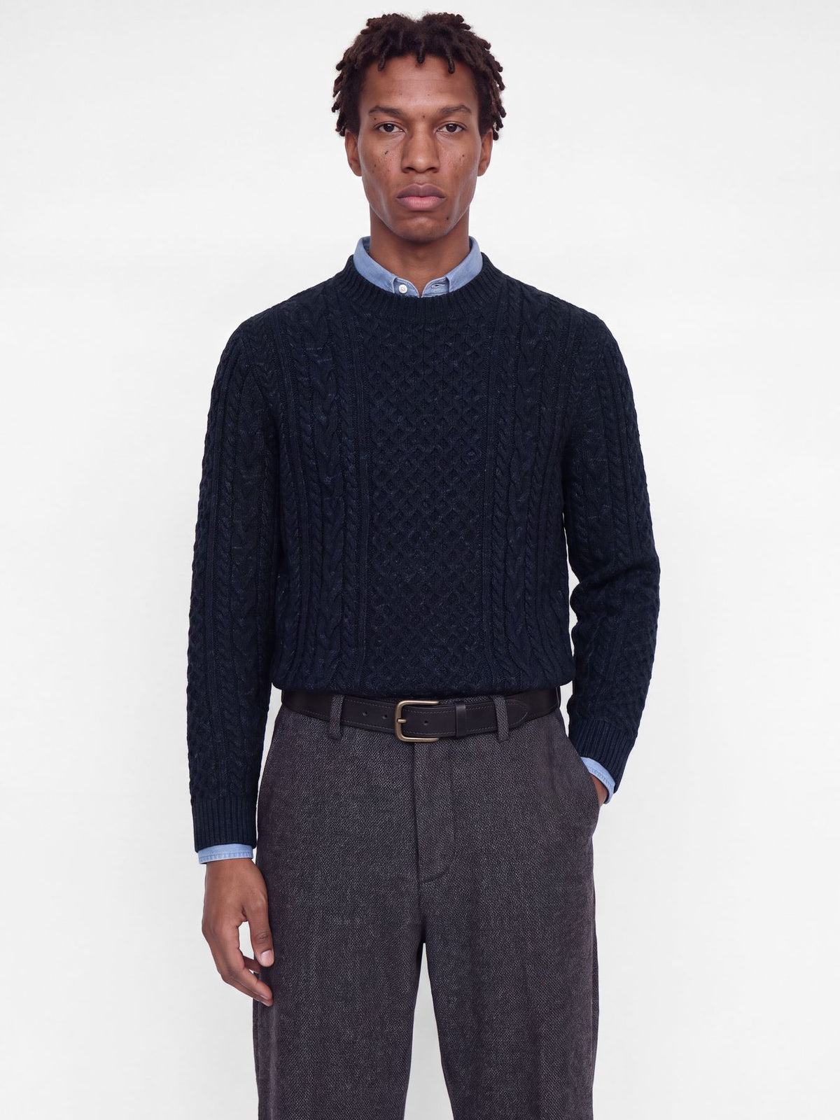 JPRBLUCALLUM CABLE KNIT CREW NECK