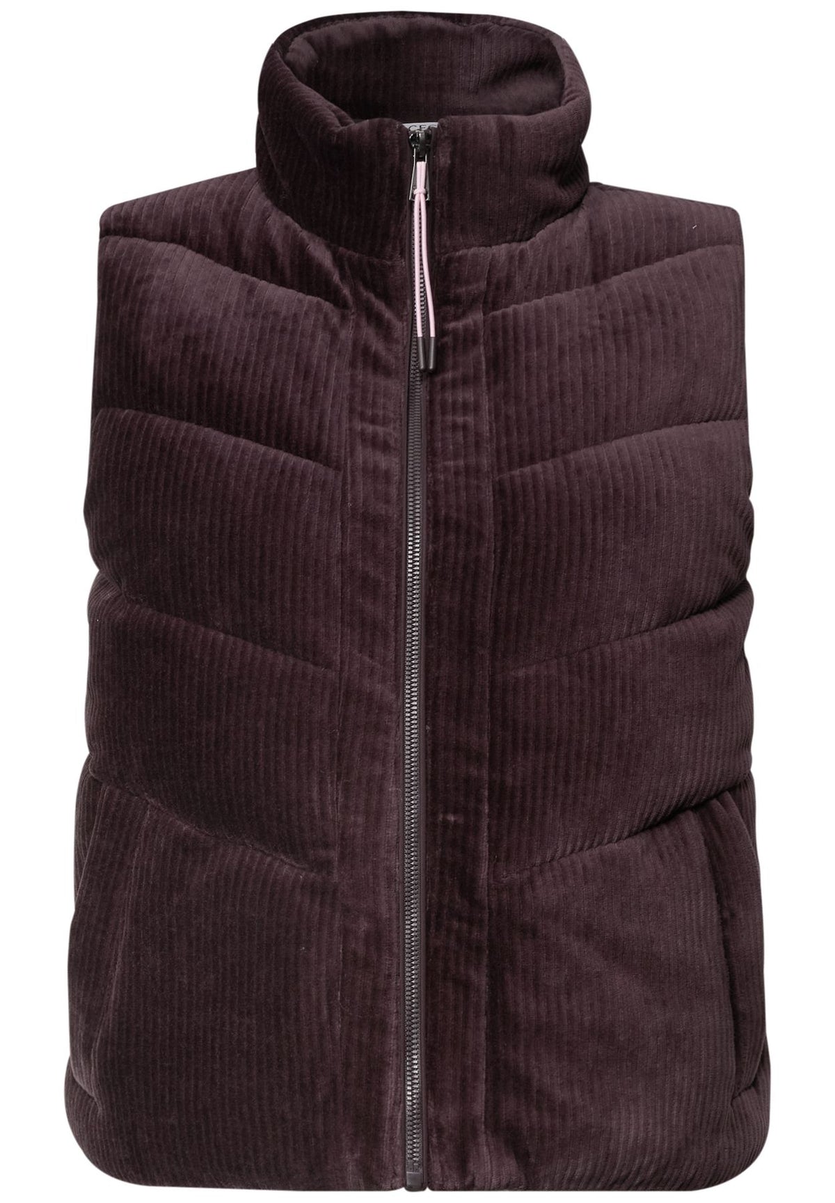 Cord-Weste mit Steppmuster und Zipper