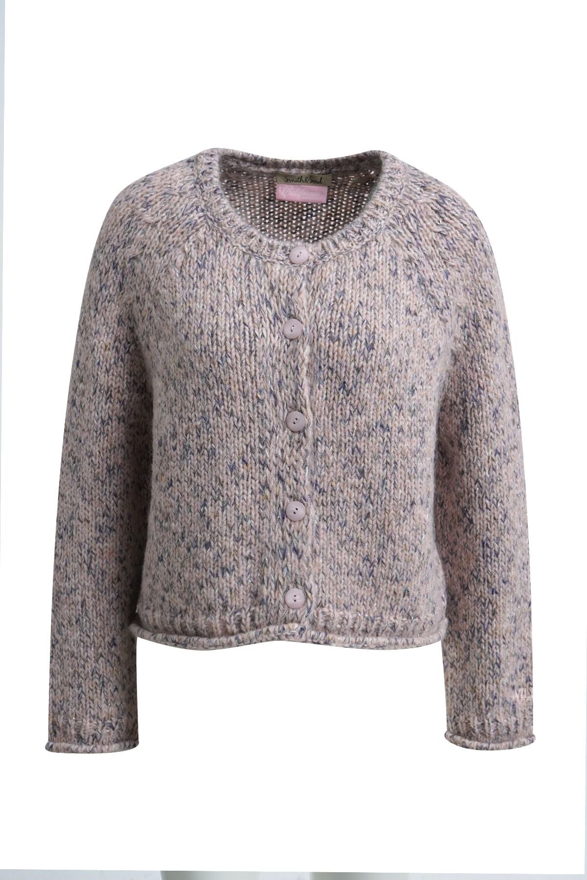 Effect Yarn Cropped Cardigan