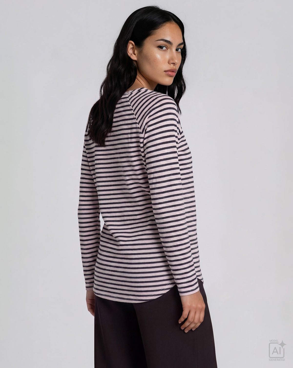 Regular Basic Sweatshirt Raglan Striped