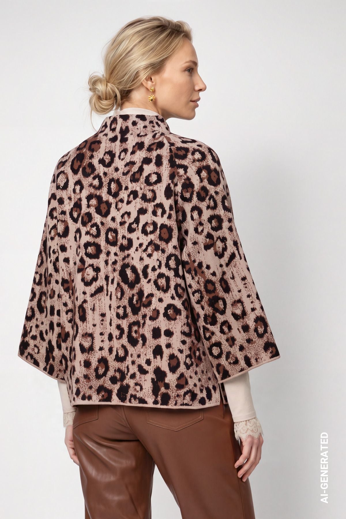 Strickjacke mit Leojacquard-Muster