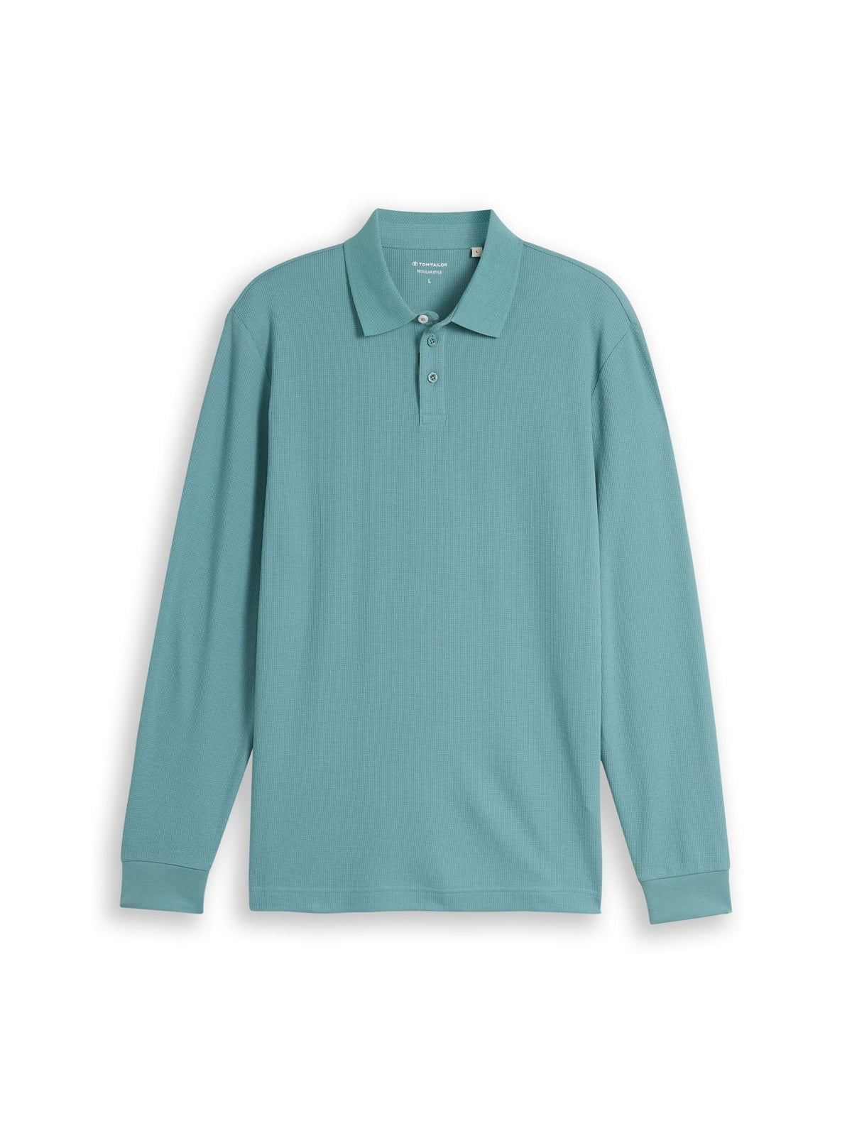 Langarm Poloshirt mit Waffelstruktur