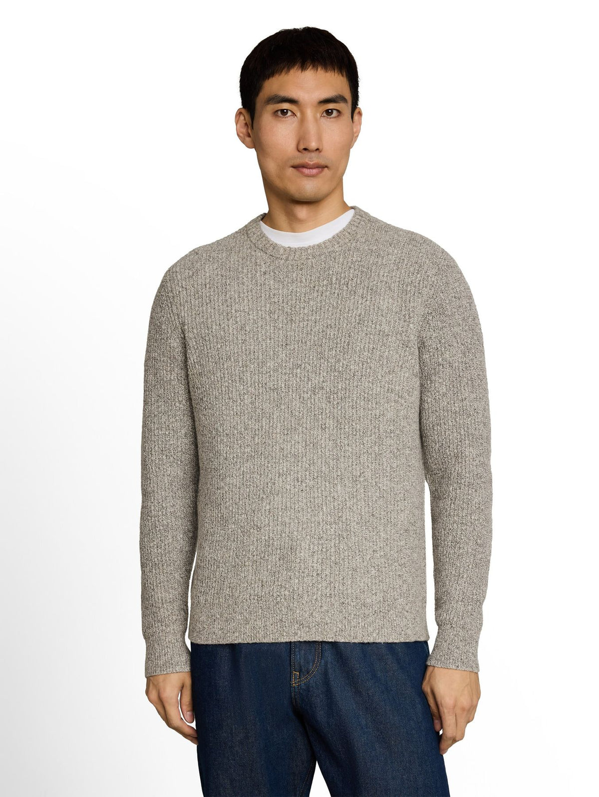 Strickpullover in Melange-Optik