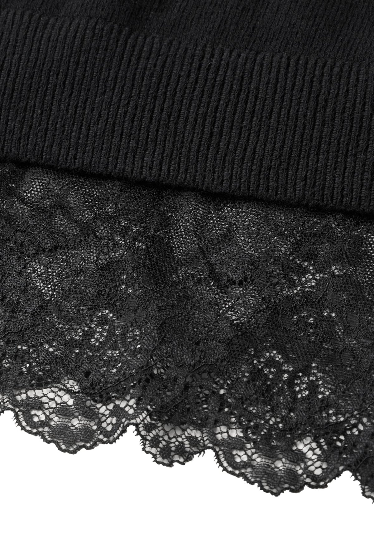 Pullover mit Rundhals und Spitzenkante