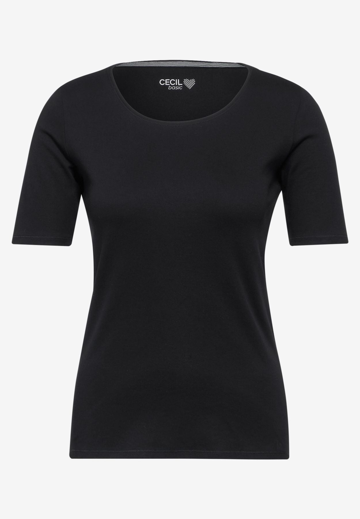 Basic T-Shirt mit Rundhals in Unifarbe
