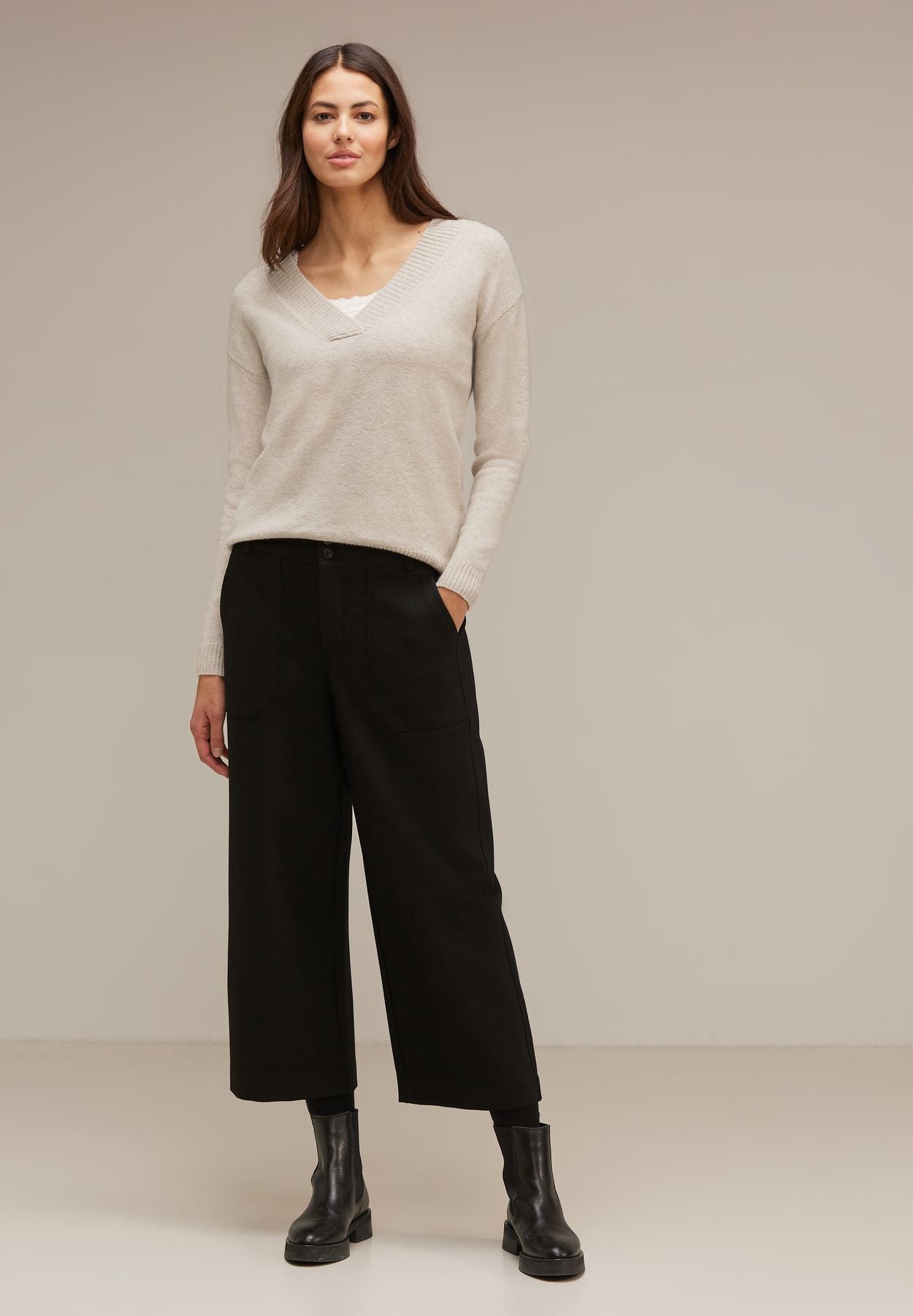 V-Ausschnitt Pullover