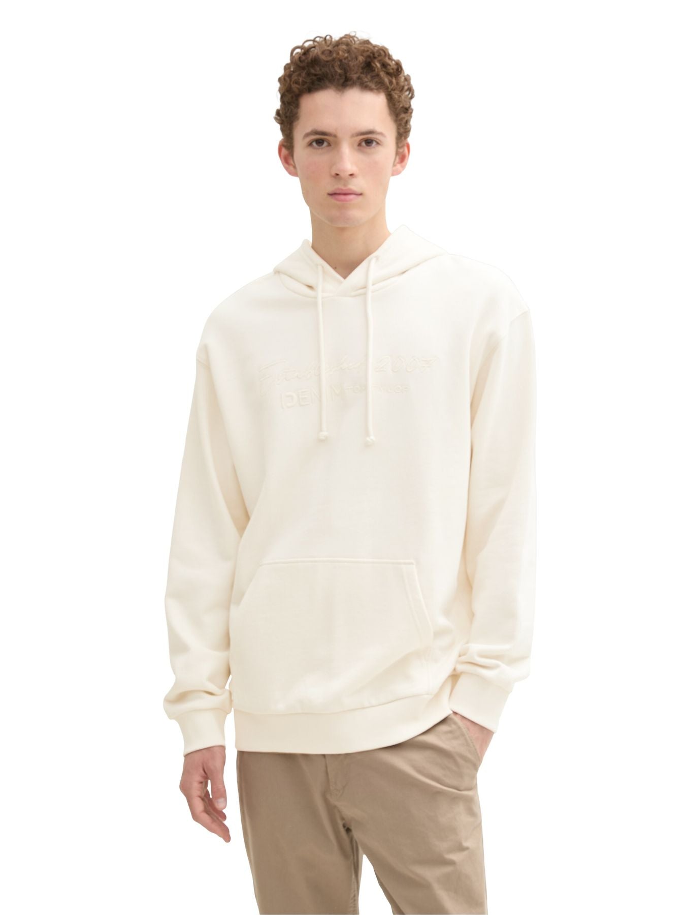 Hoodie Sweatshirt mit tonaler Logo-Stickerei