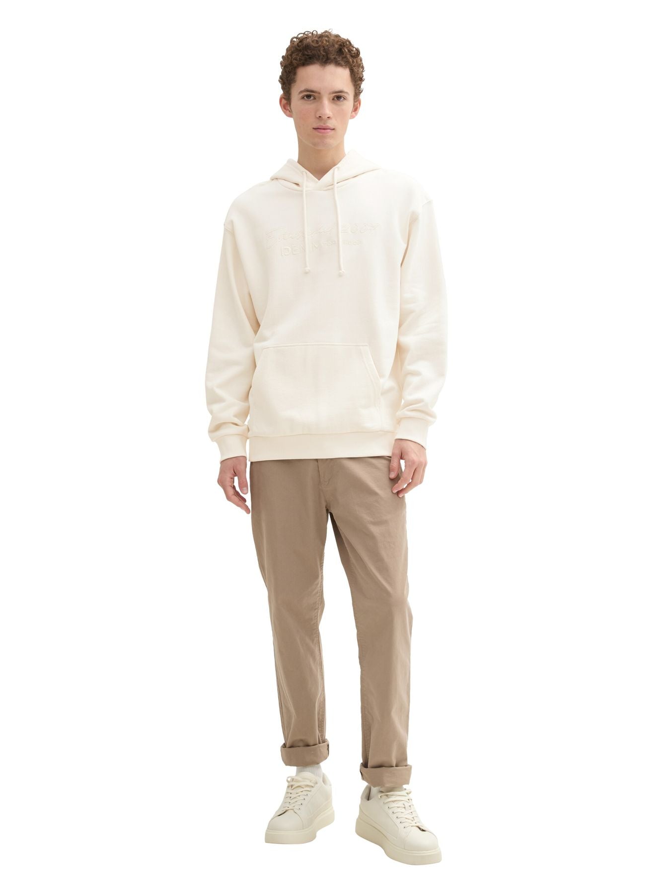 Hoodie Sweatshirt mit tonaler Logo-Stickerei