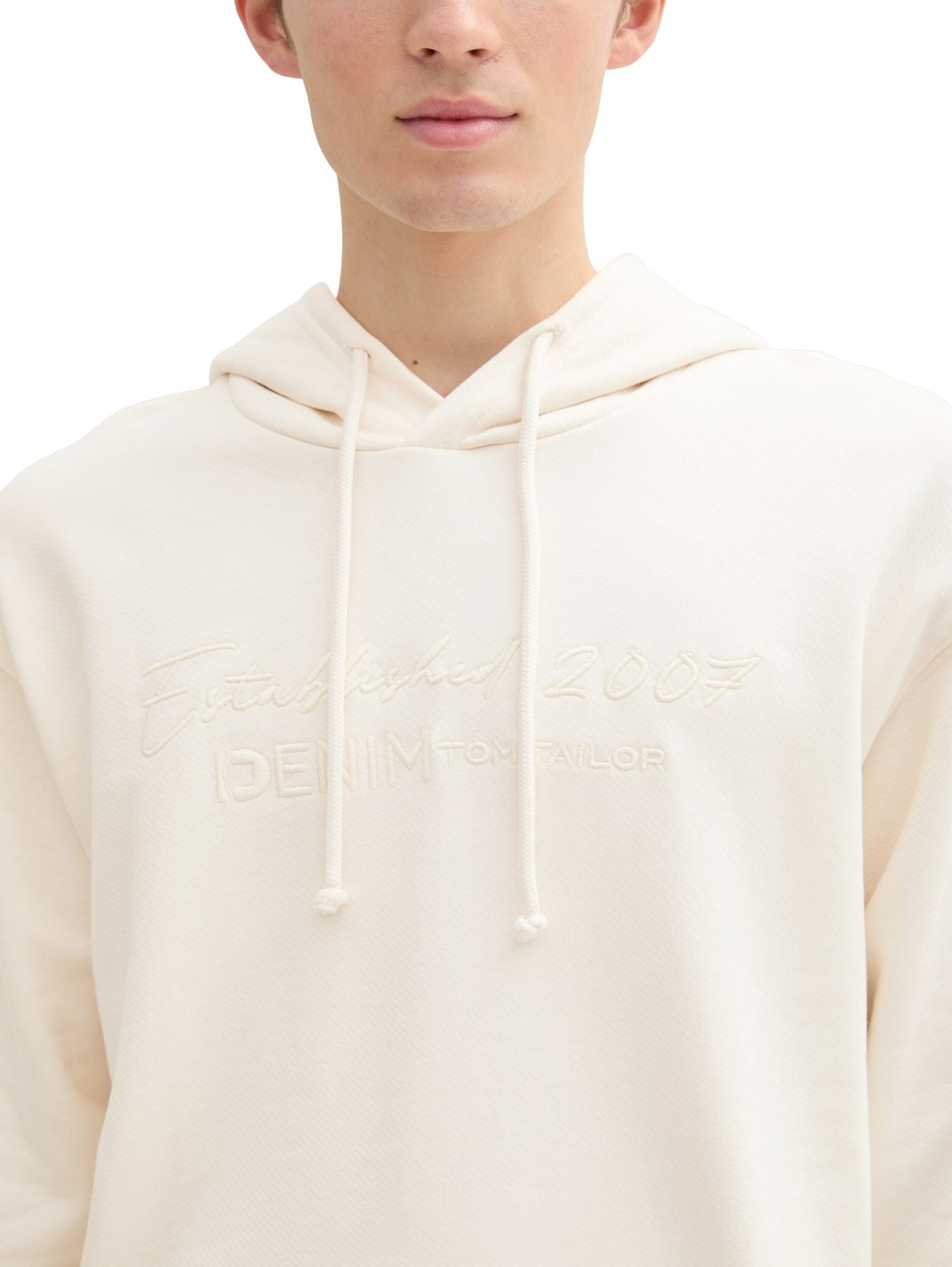 Hoodie Sweatshirt mit tonaler Logo-Stickerei