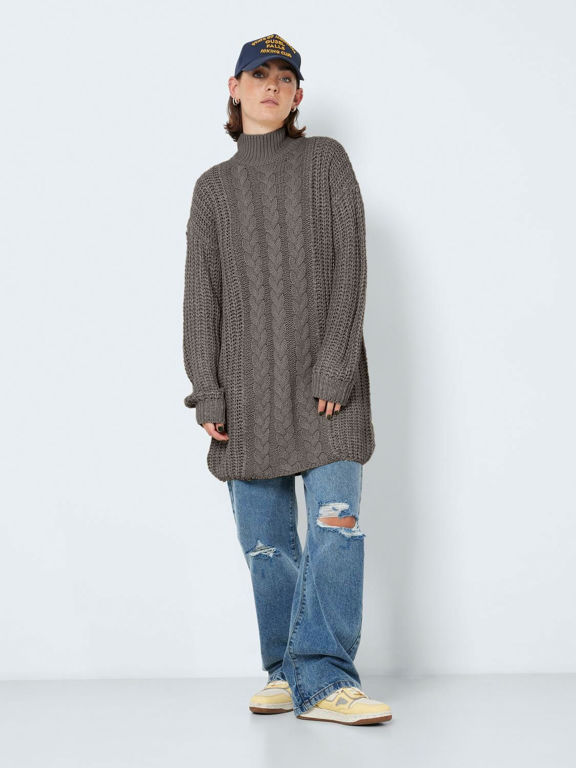 NMLORI L/S HIGH NECK CABLE KNIT DRESS
