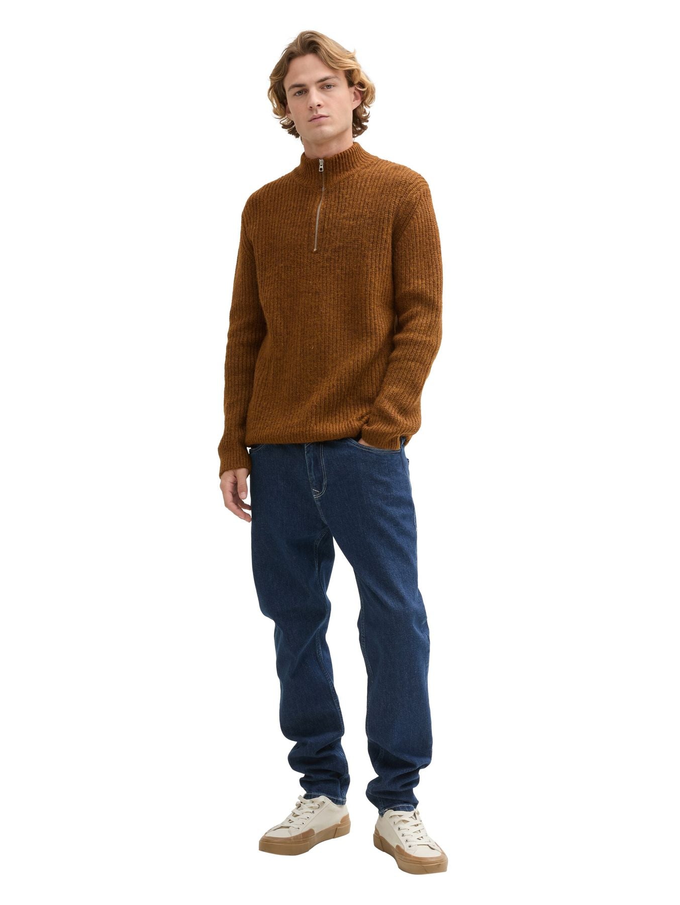 Cosy Troyer Strickpullover mit Reißverschluss