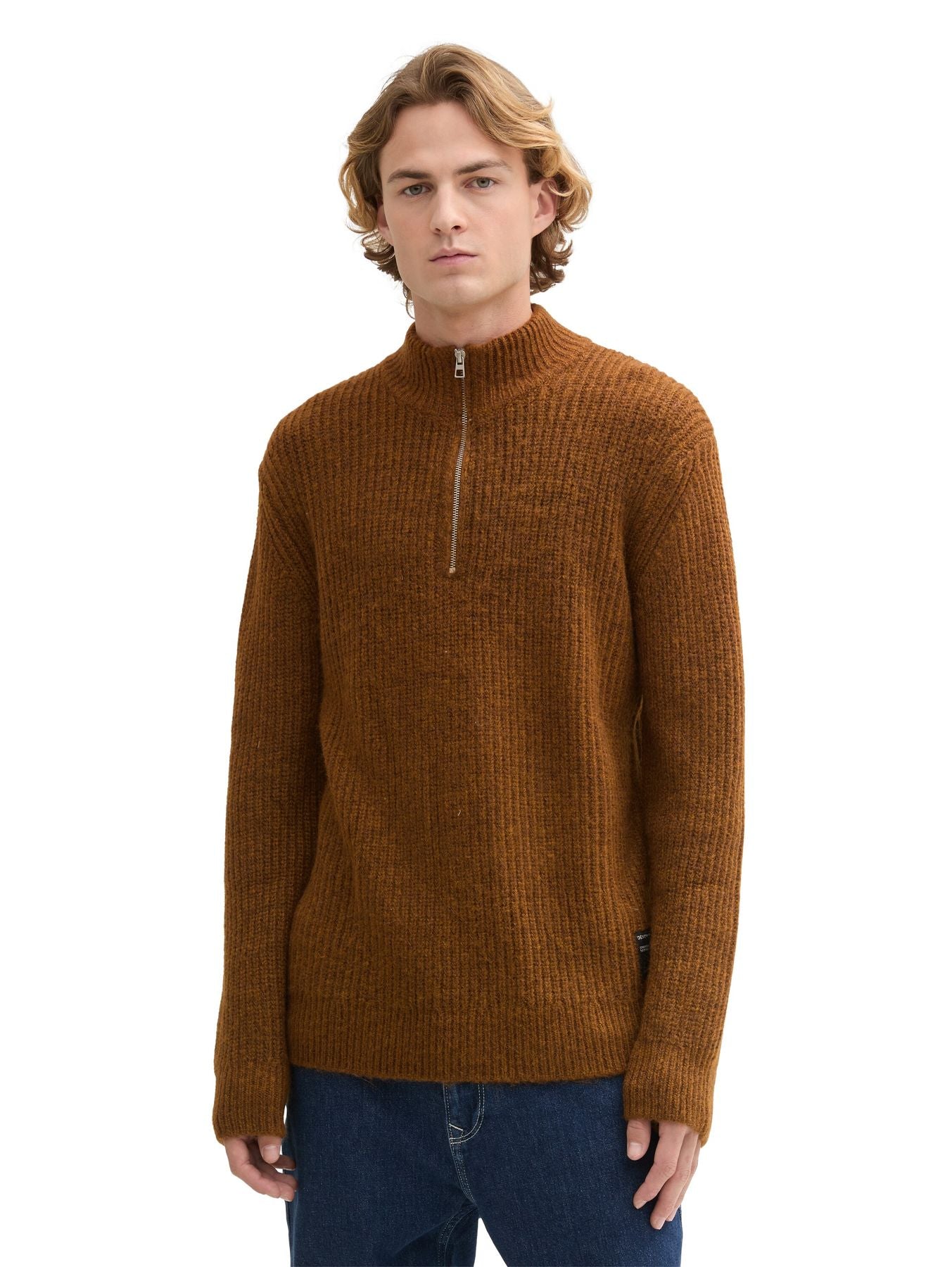 Cosy Troyer Strickpullover mit Reißverschluss