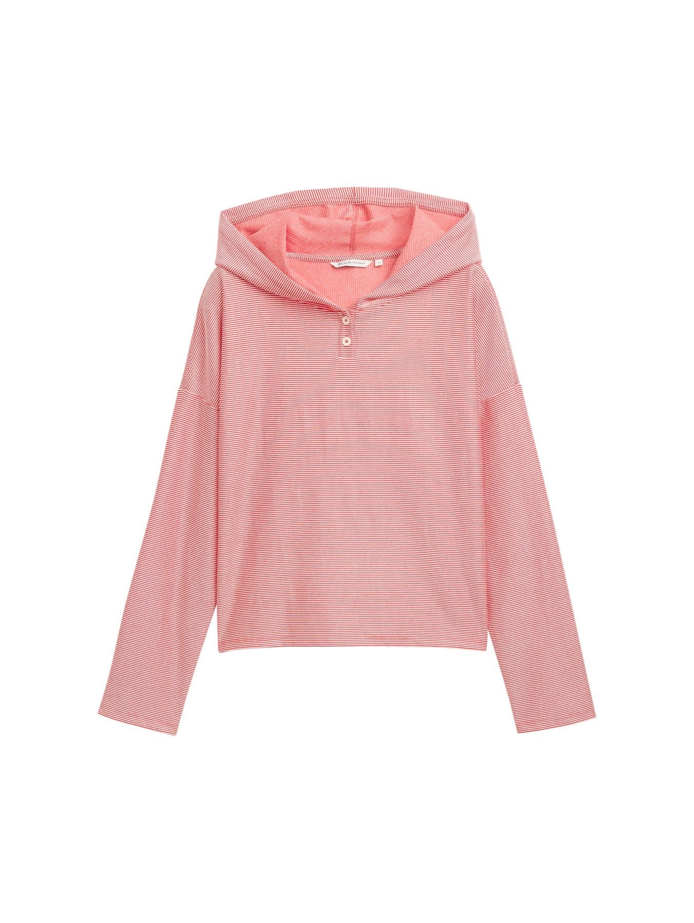 Gestreiftes Langarmshirt mit Kapuze