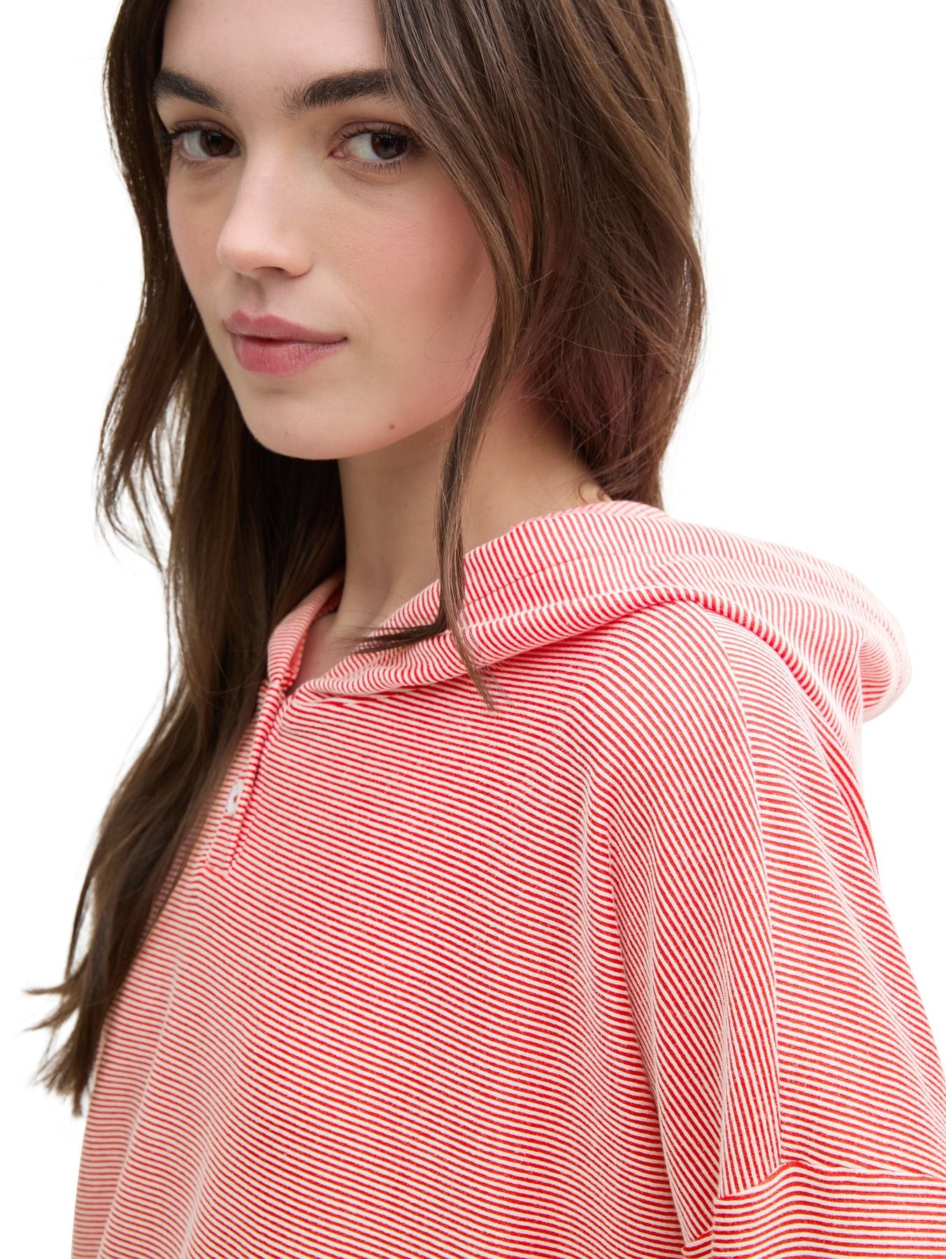 Gestreiftes Langarmshirt mit Kapuze