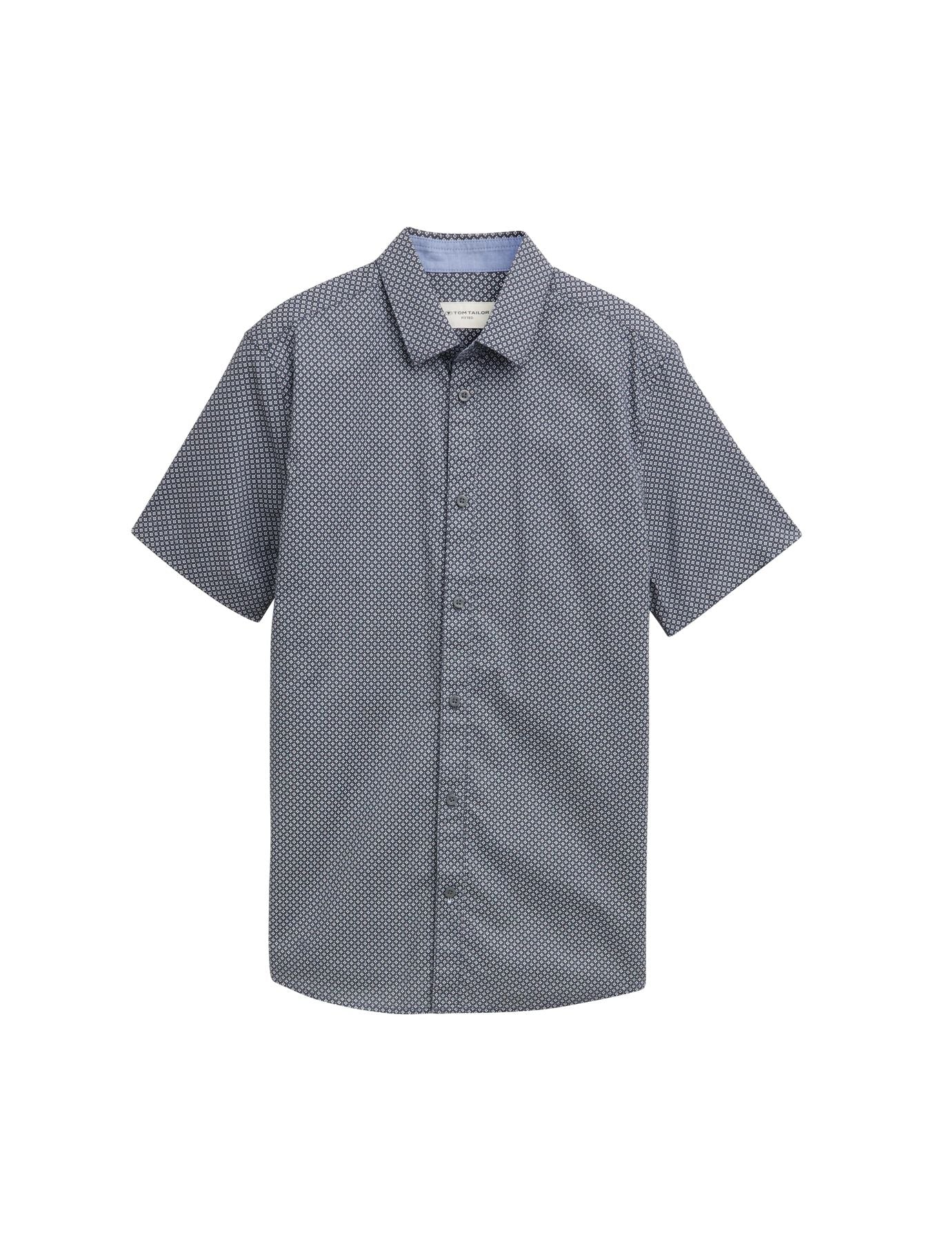 Fitted Kurzarmhemd mit Print