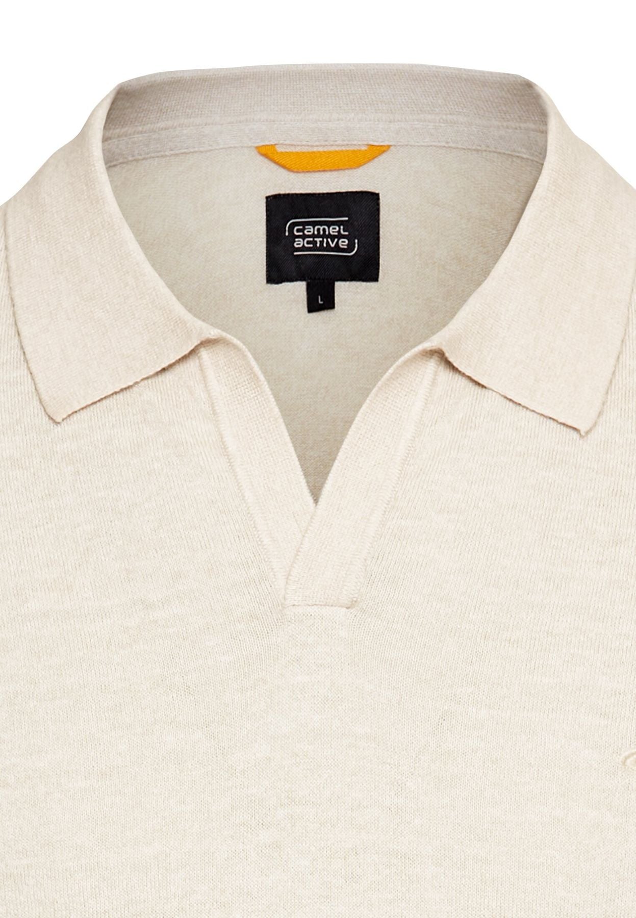 Strick-Poloshirt aus Baumwoll-Leinen-Mix