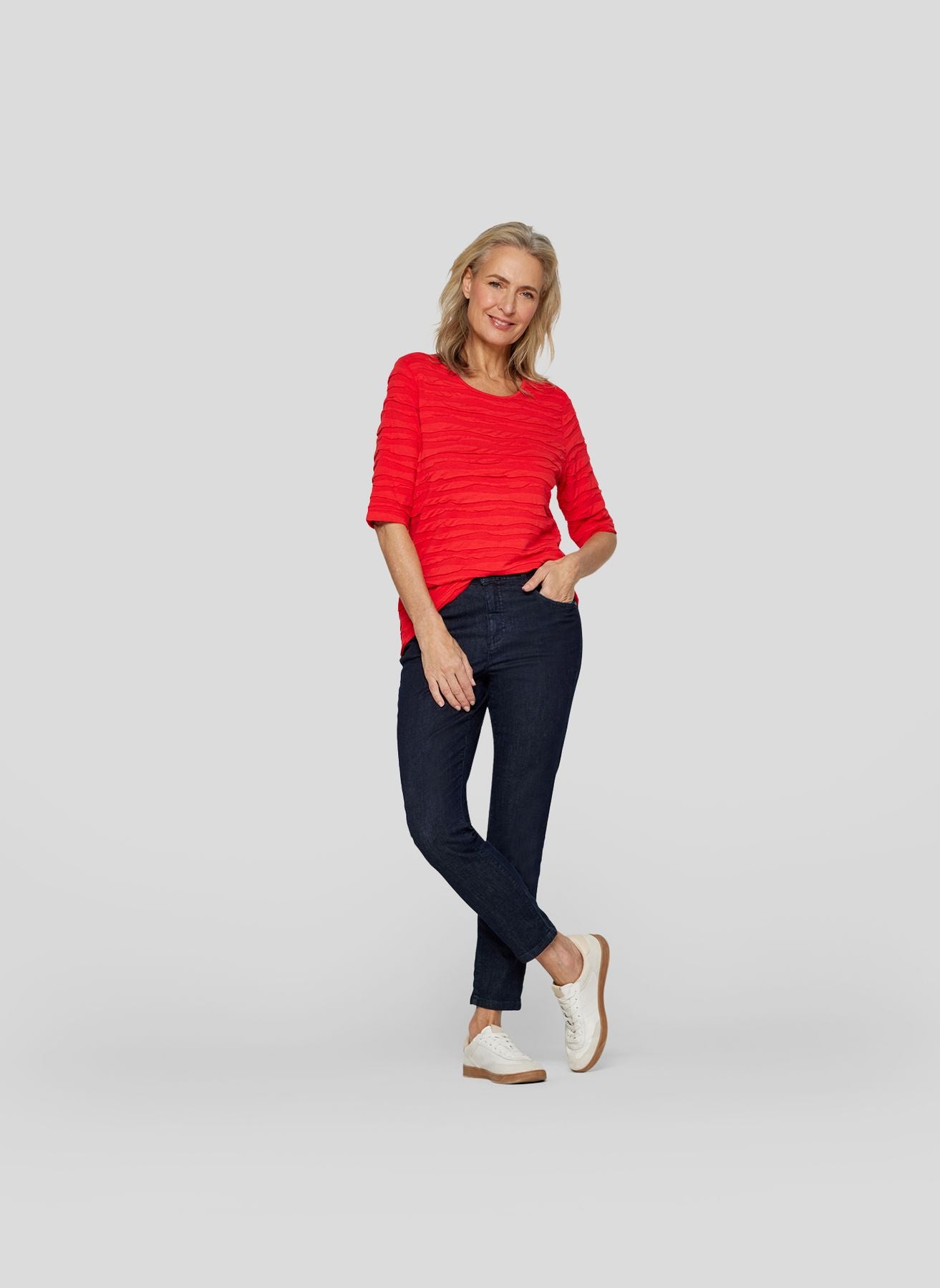 T-Shirt mit effektvoller Raffung