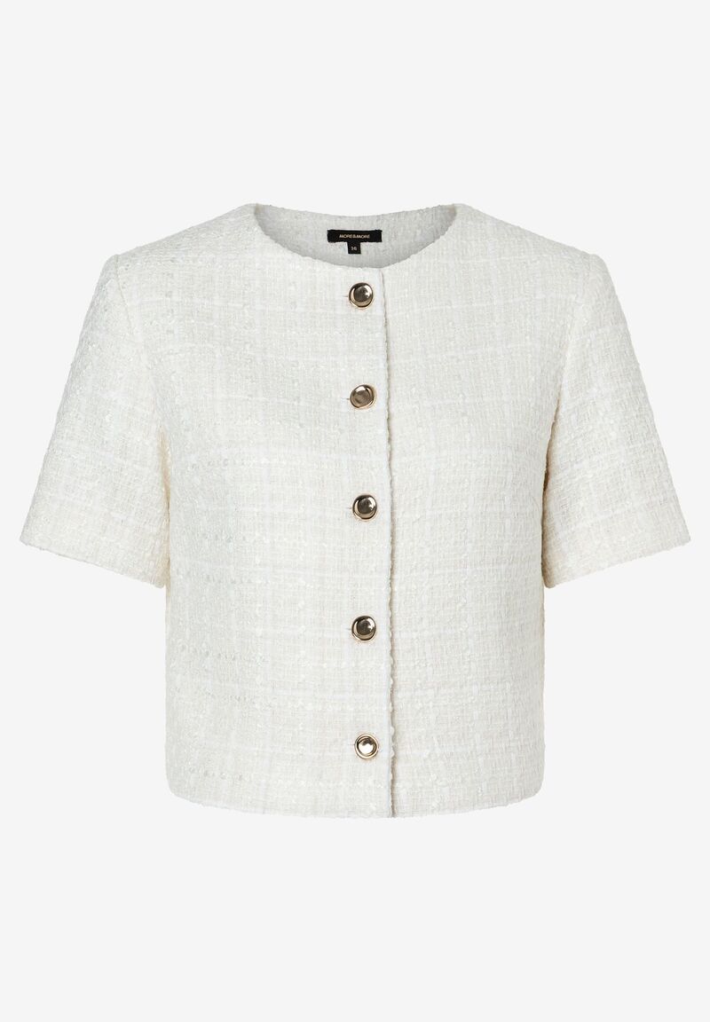 kurze Bouclé-Jacke ecru Sommer-Kollektion