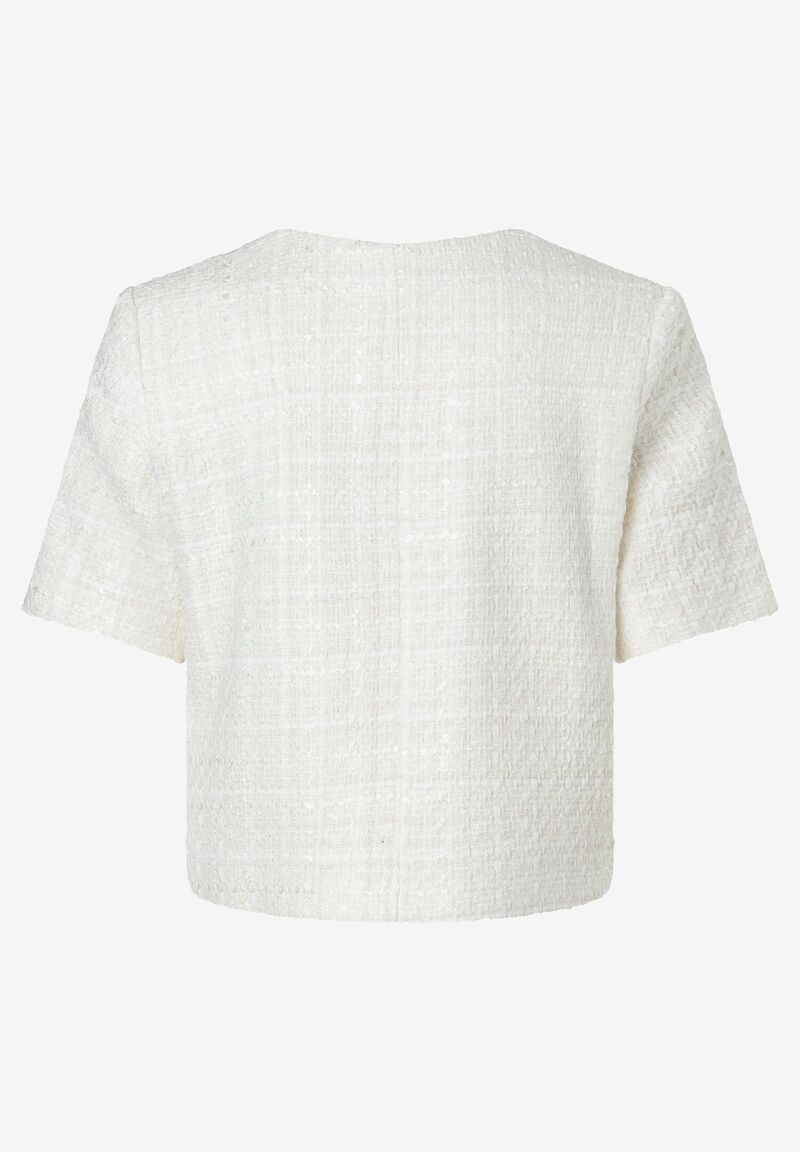 kurze Bouclé-Jacke ecru Sommer-Kollektion