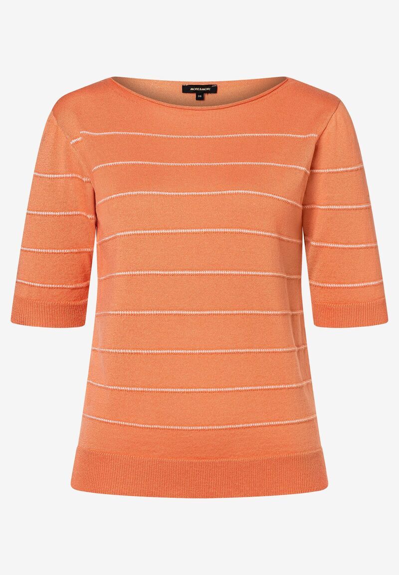 Pullover fein gestreift smooth melon Sommer-Kollektion