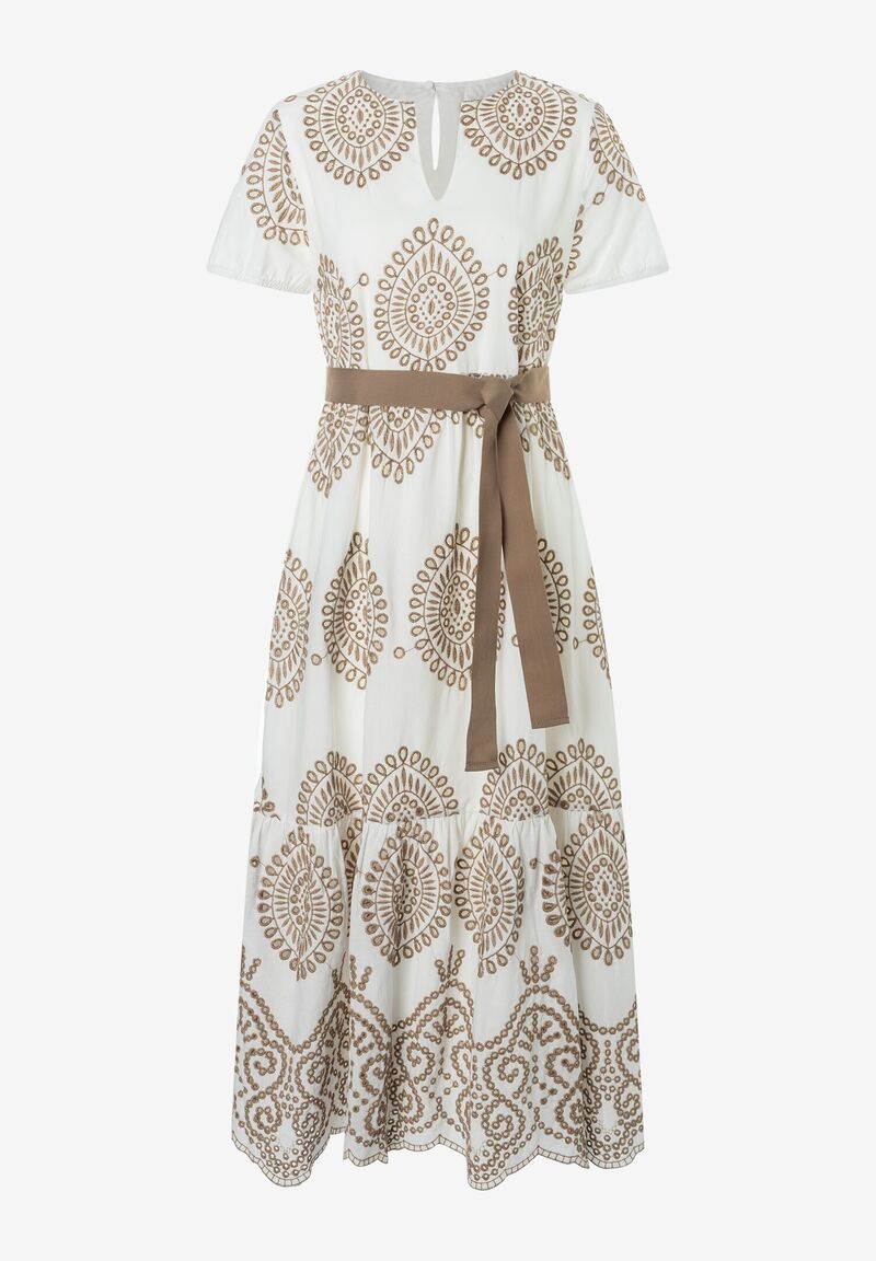 Spitzenkleid weiß/beige Sommer-Kollektion