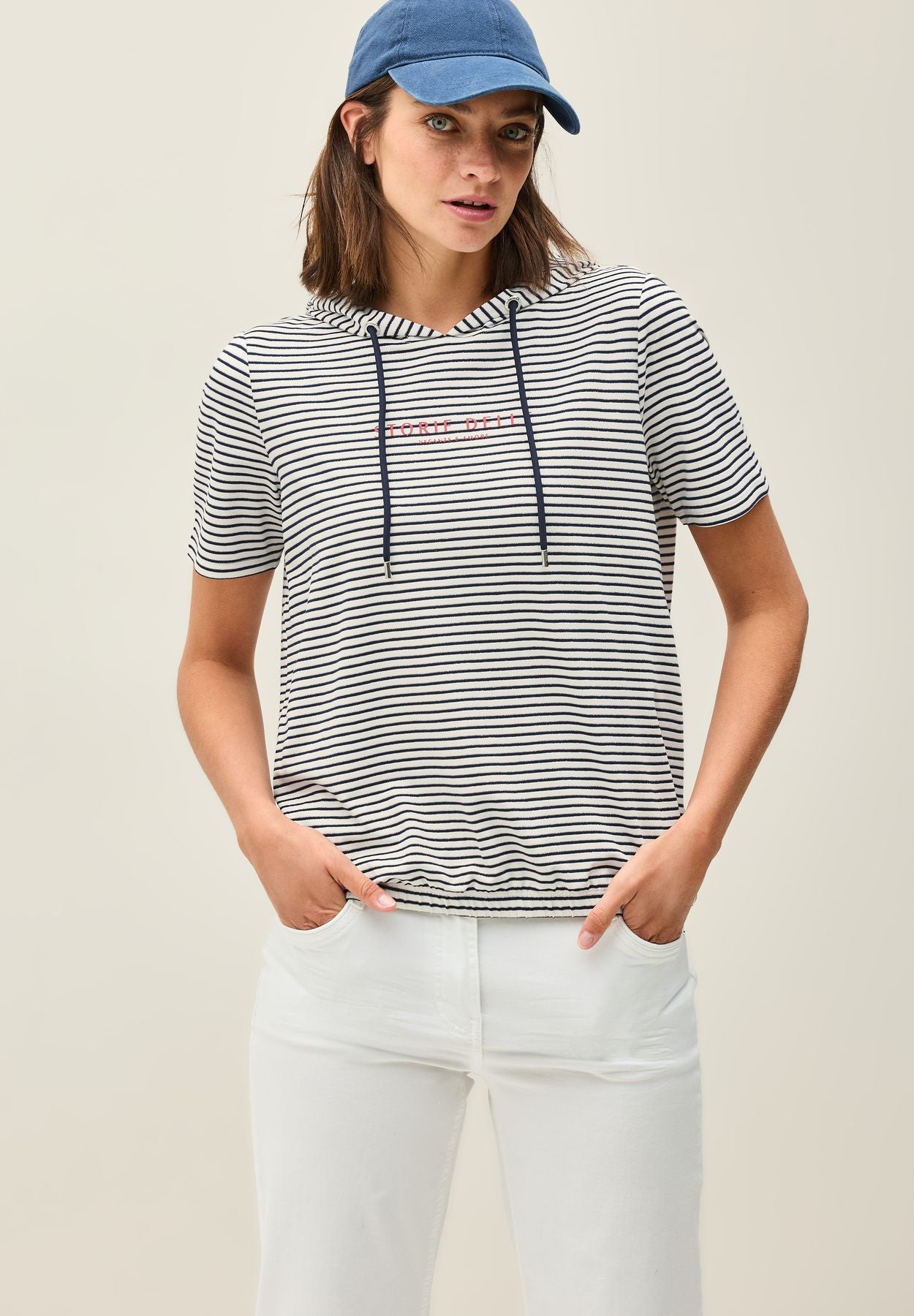 Streifen-Hoodie mit Glitzer