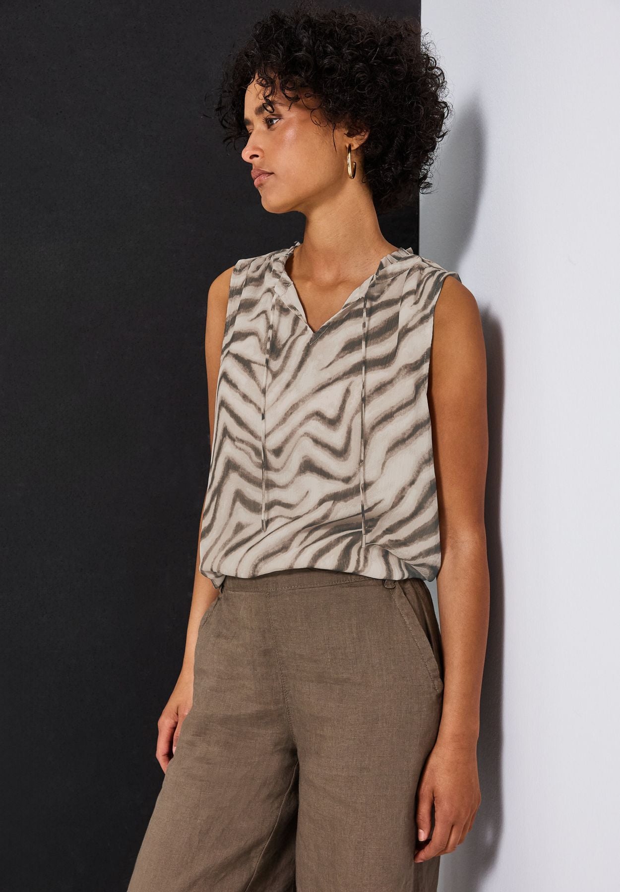 Chiffon Blusentop mit Print