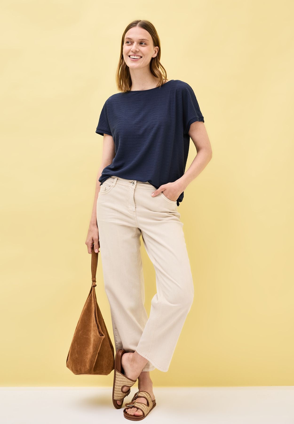 Struktushirt in Unifarbe