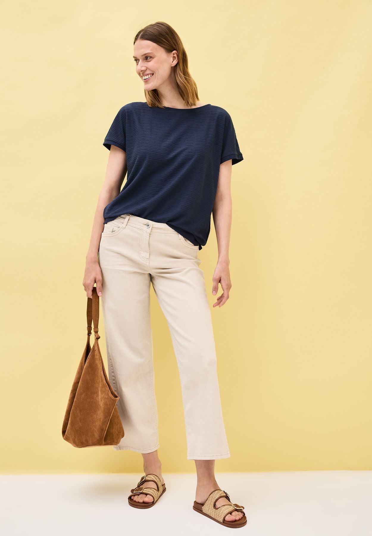 Struktushirt in Unifarbe