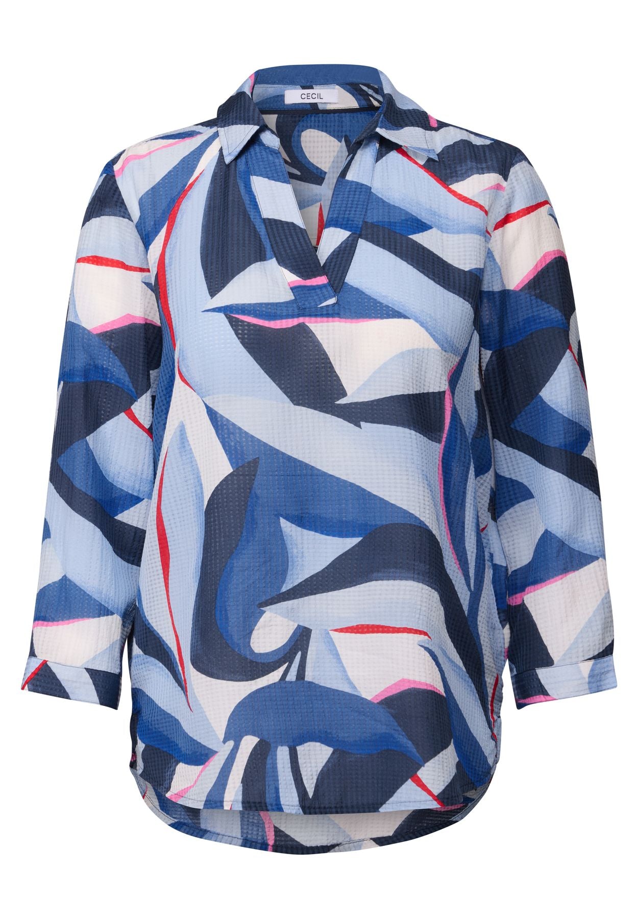 Lange Hemdbluse mit Print